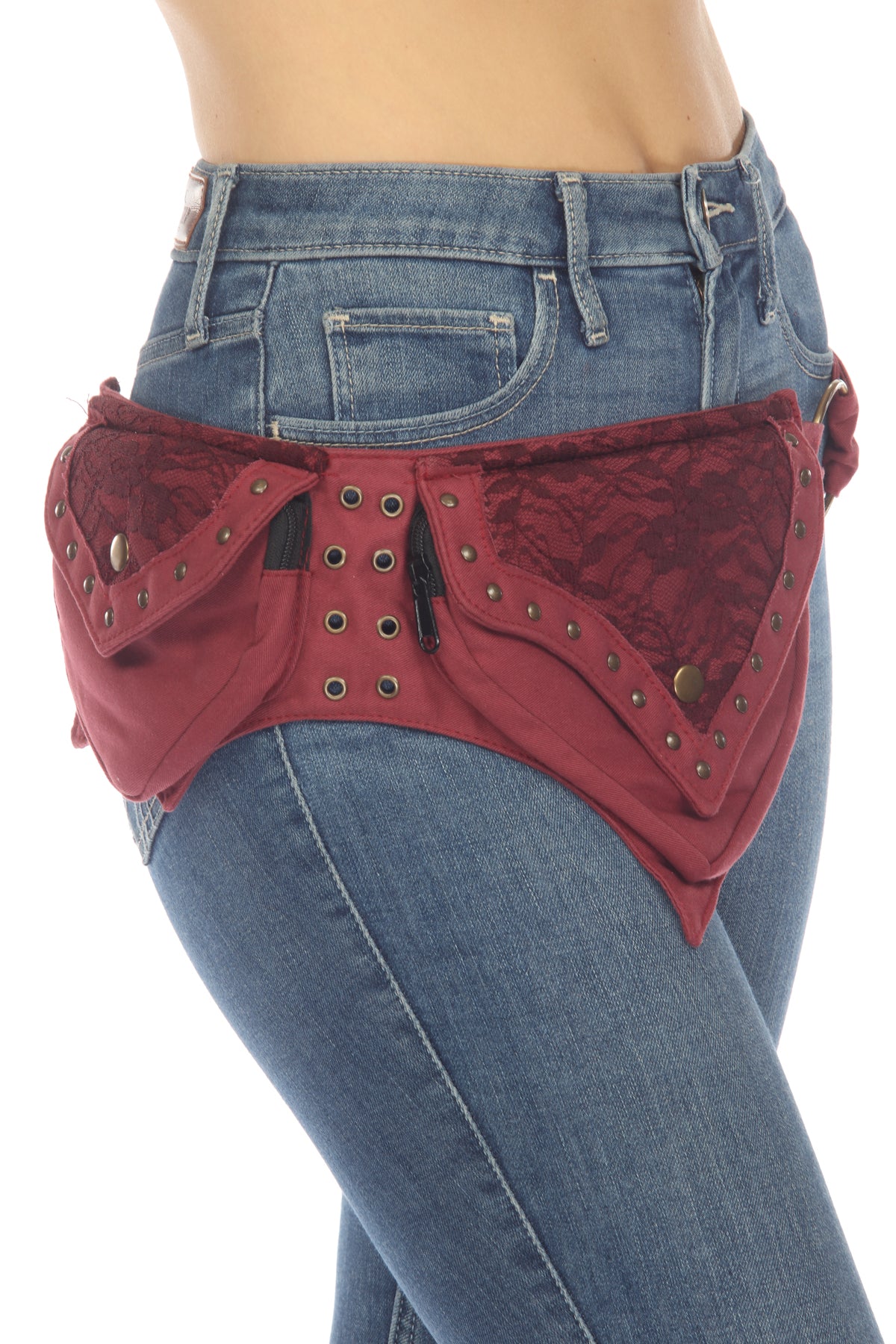 Festival Belt (Lace Design) - Maroon