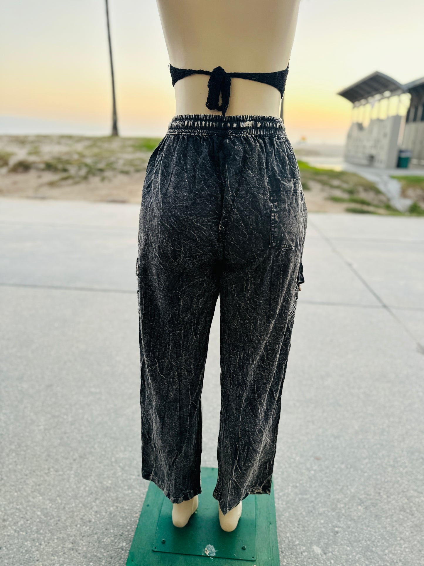 Boho ohm pants (blk/white )