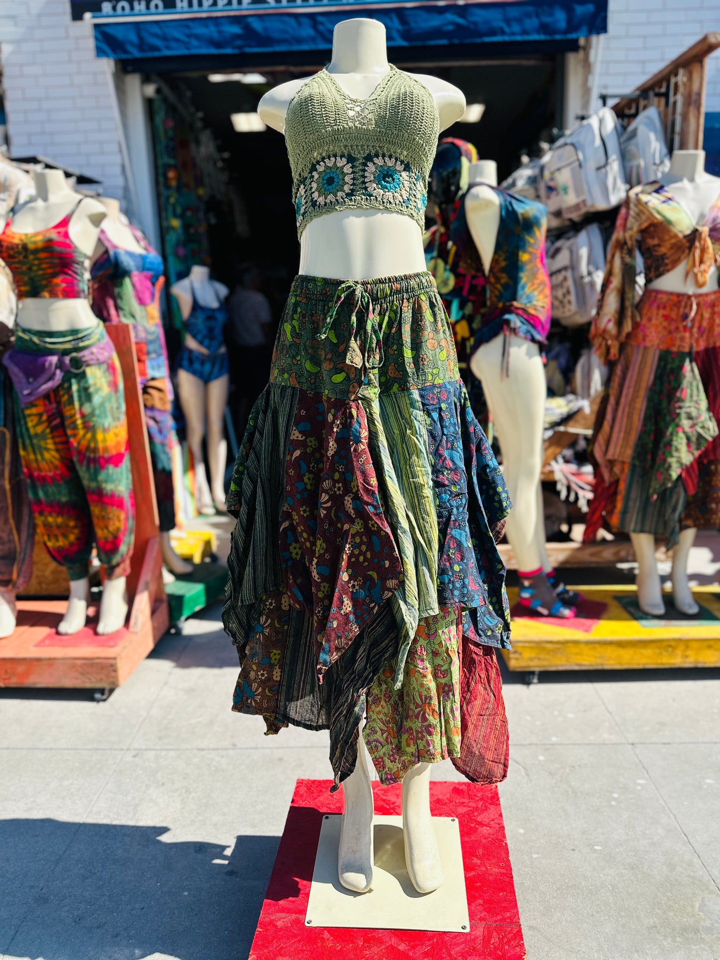 Wild festival skirt (green)