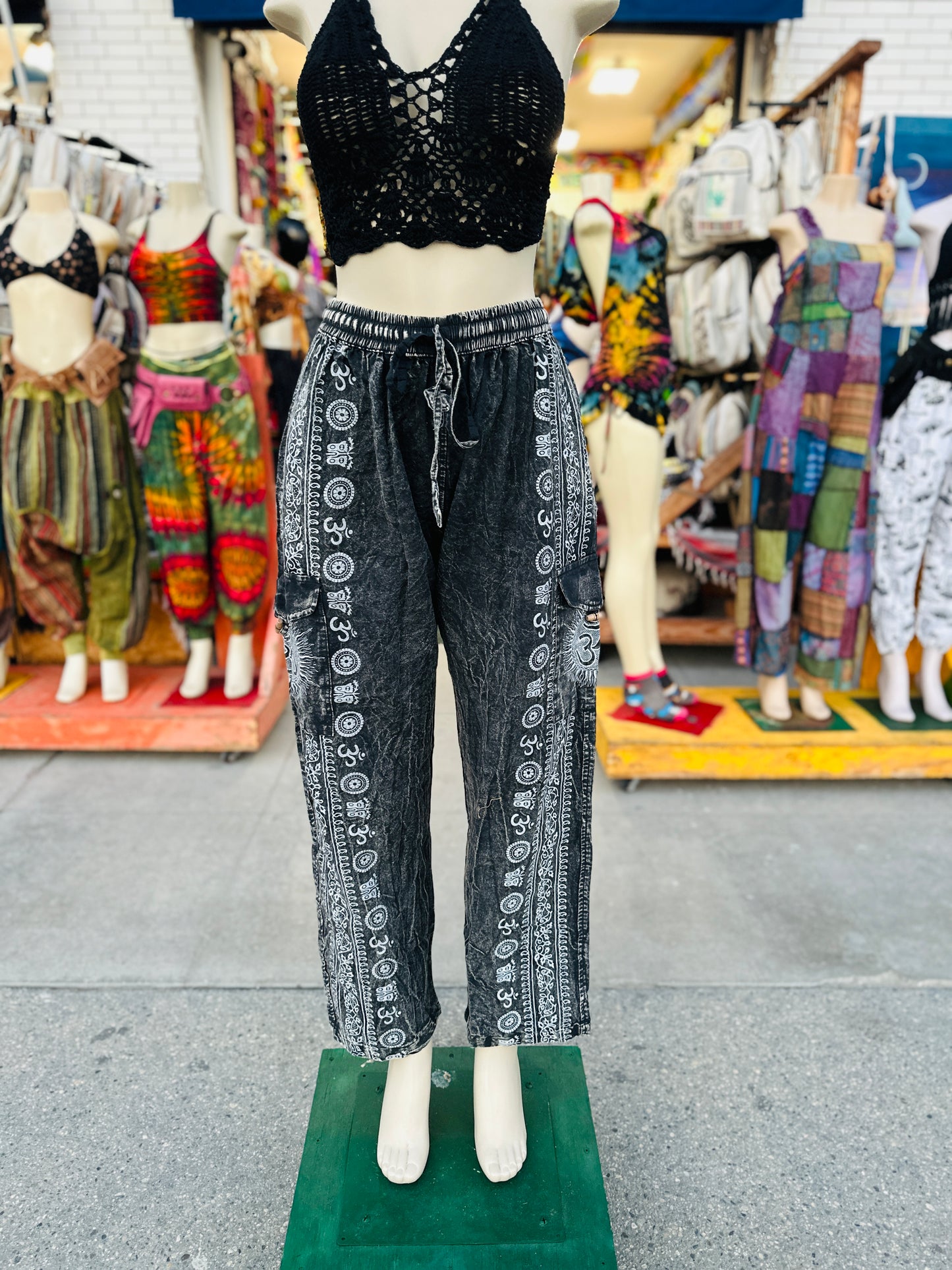 Boho ohm pants (blk/white )