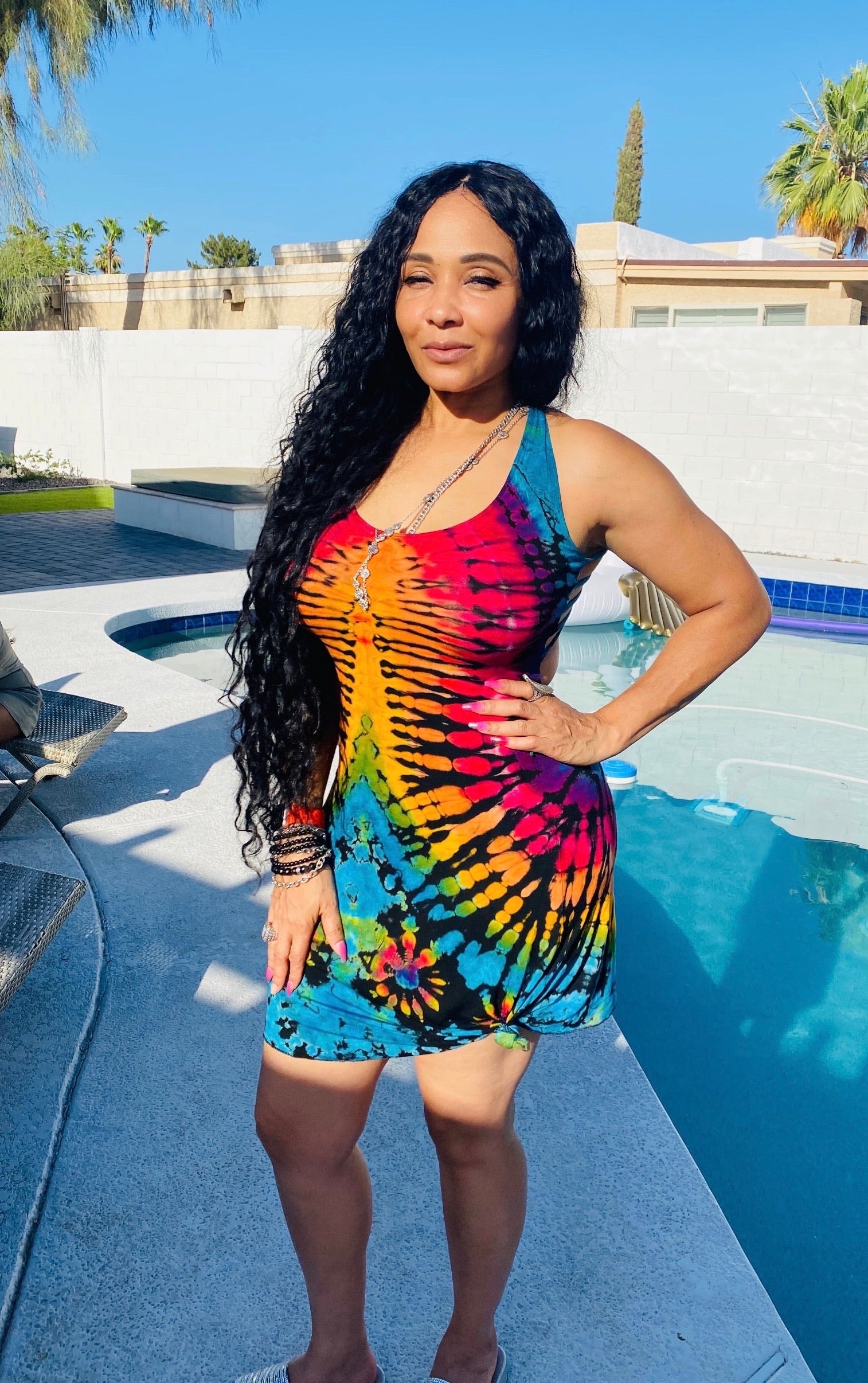 Love sun dress ( black/rainbow )