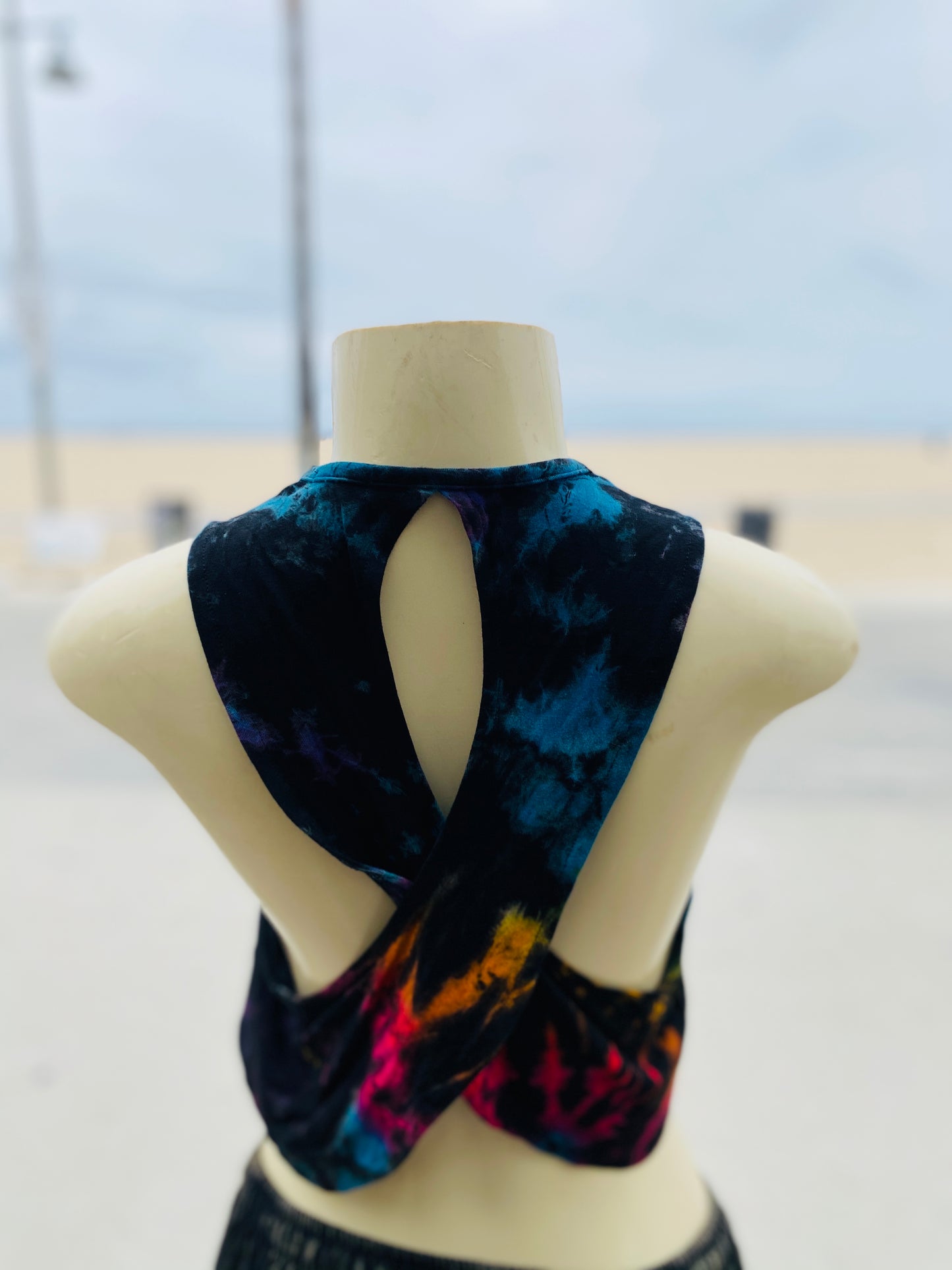 Summer crop top (black/rainbow )