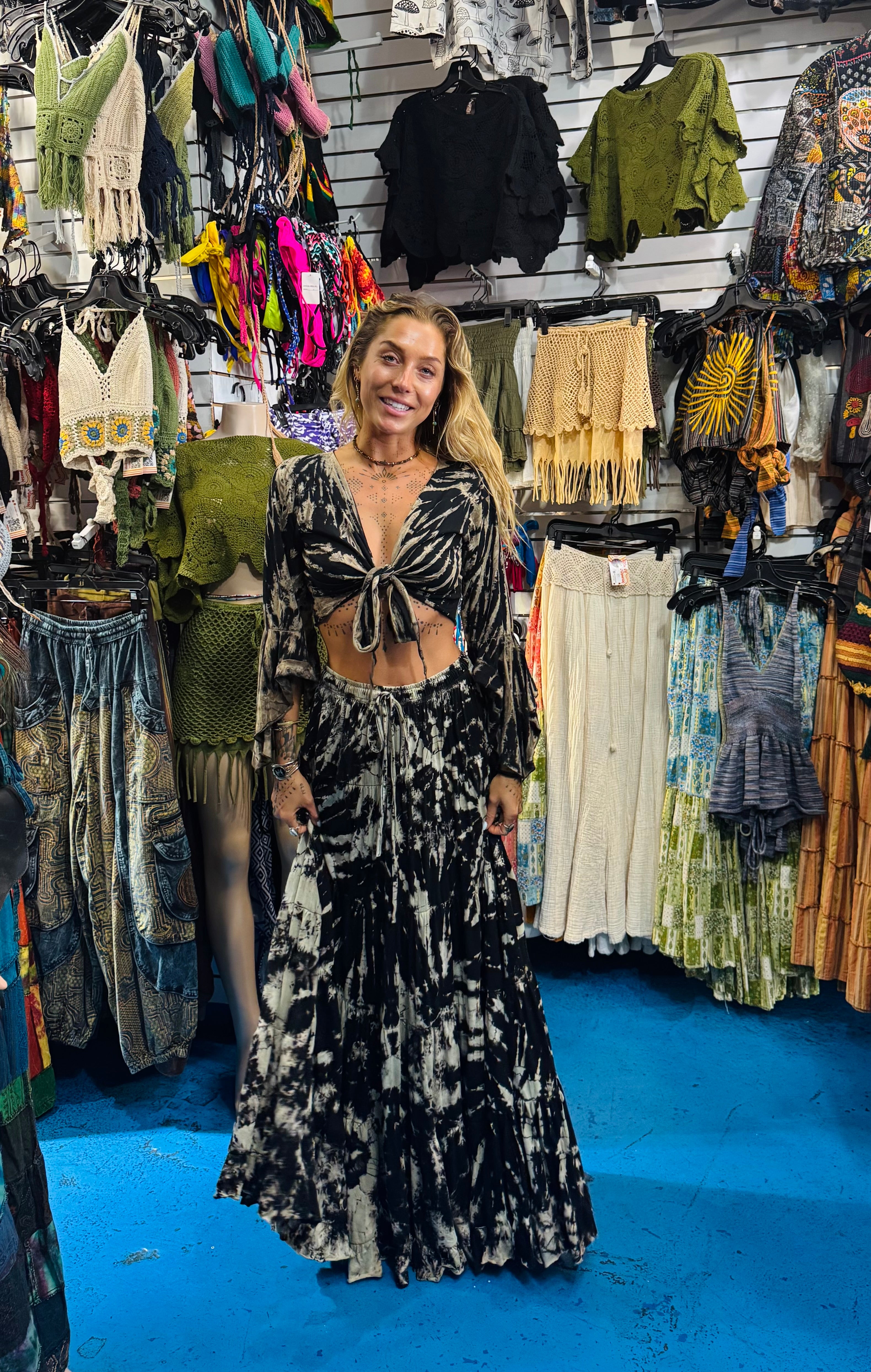 Harley top & cha cha skirt (full tie dye)
