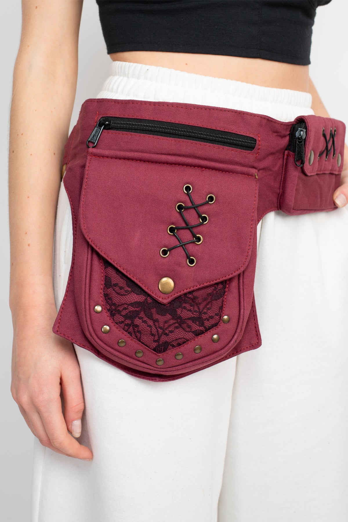 Festival Belt (Side Pocket) - Maroon