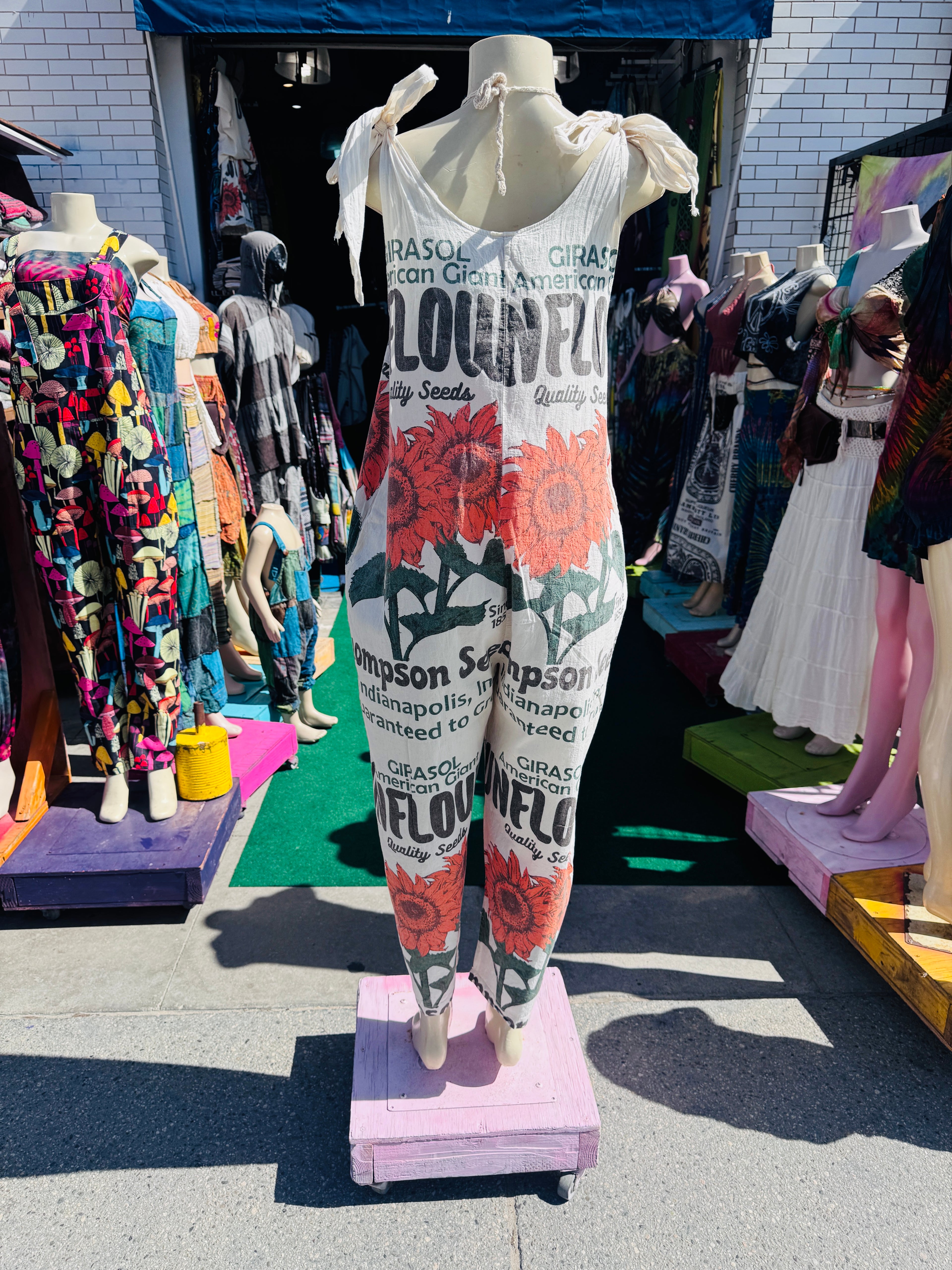 Vintage sunflower overalls