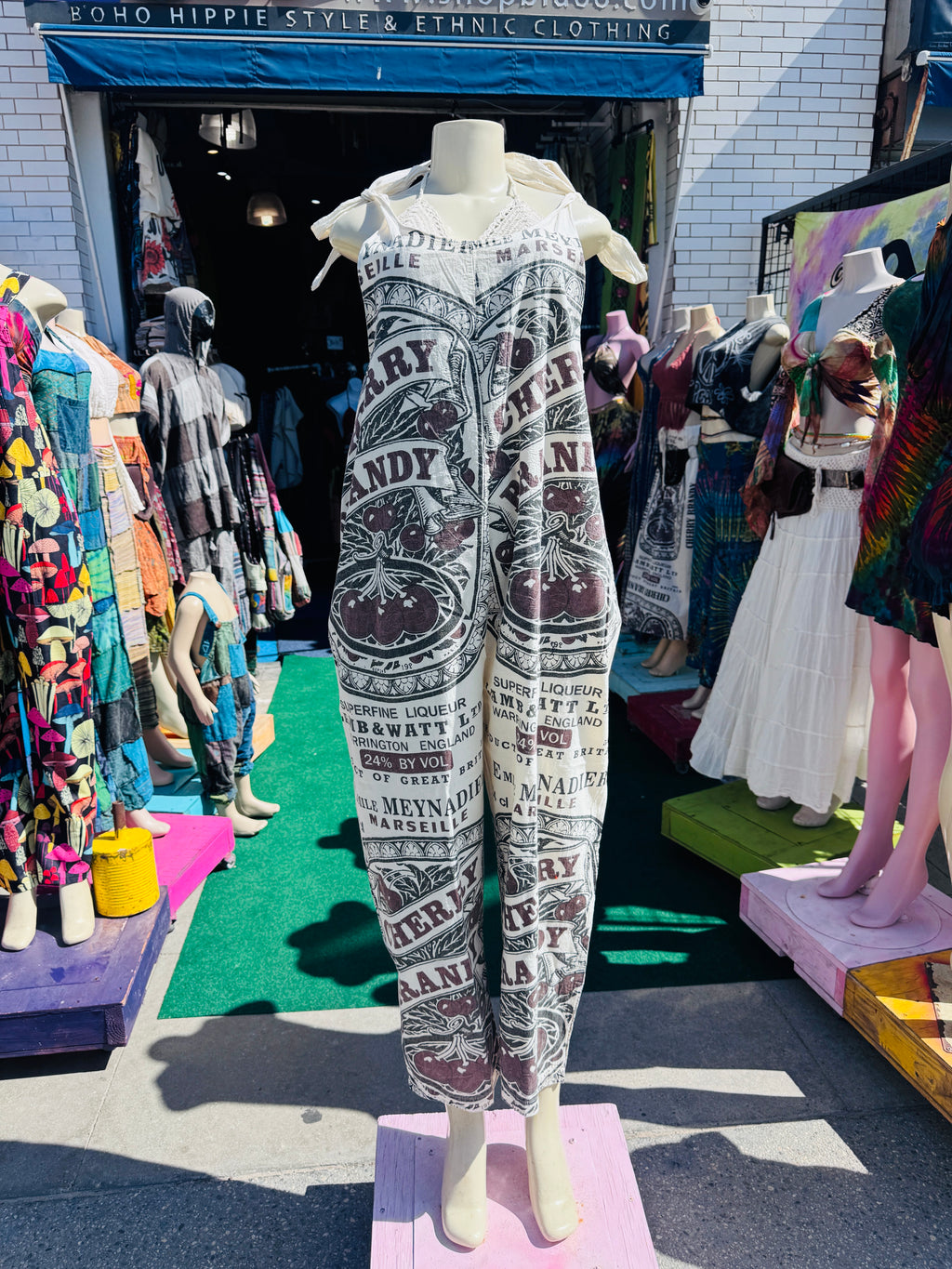 Vintage cherry overalls