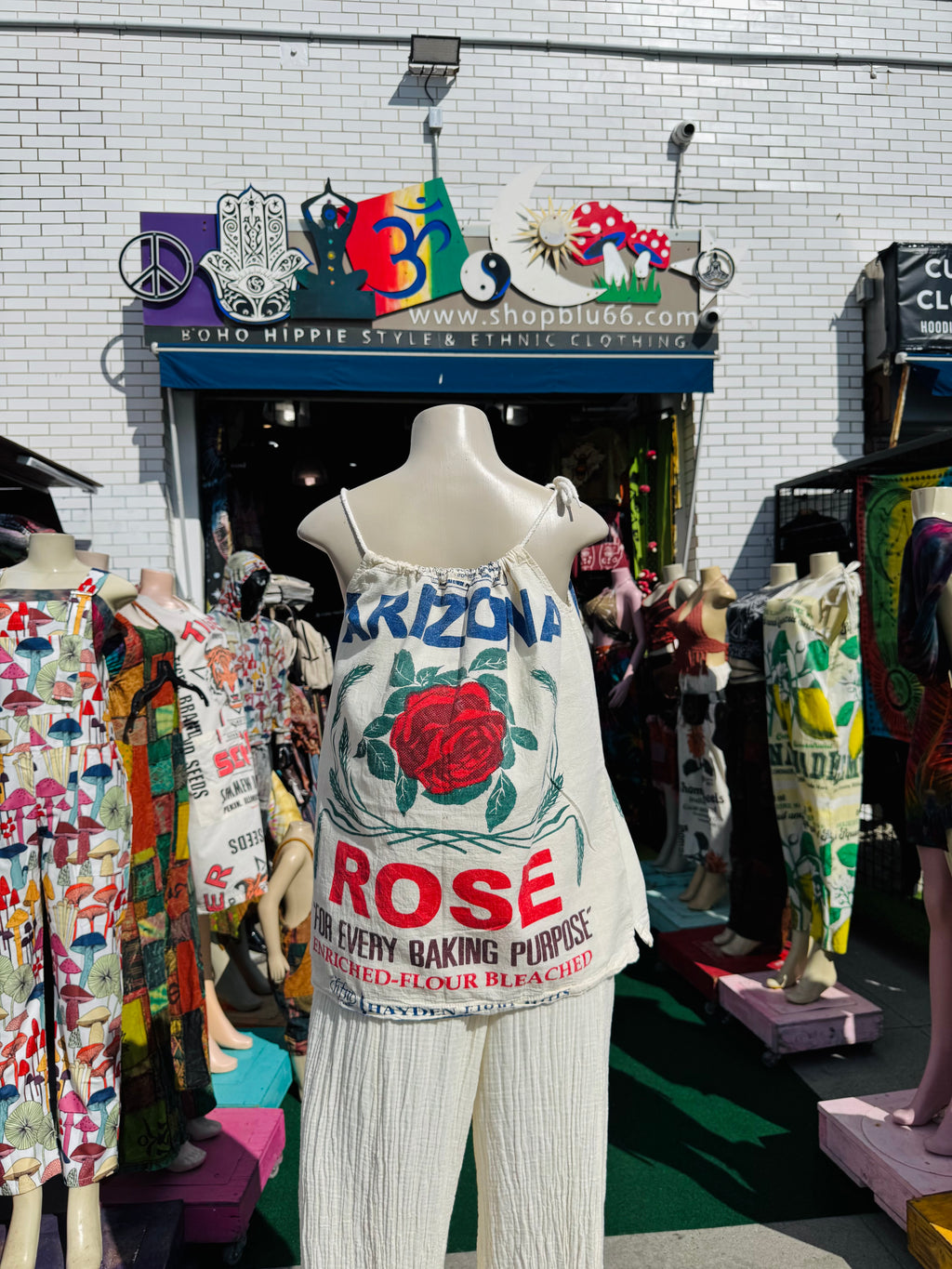 Vintage rose tank top