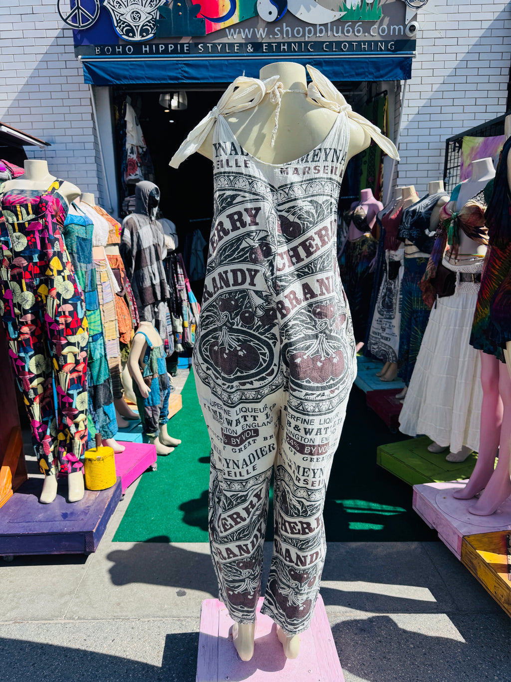 Vintage cherry overalls