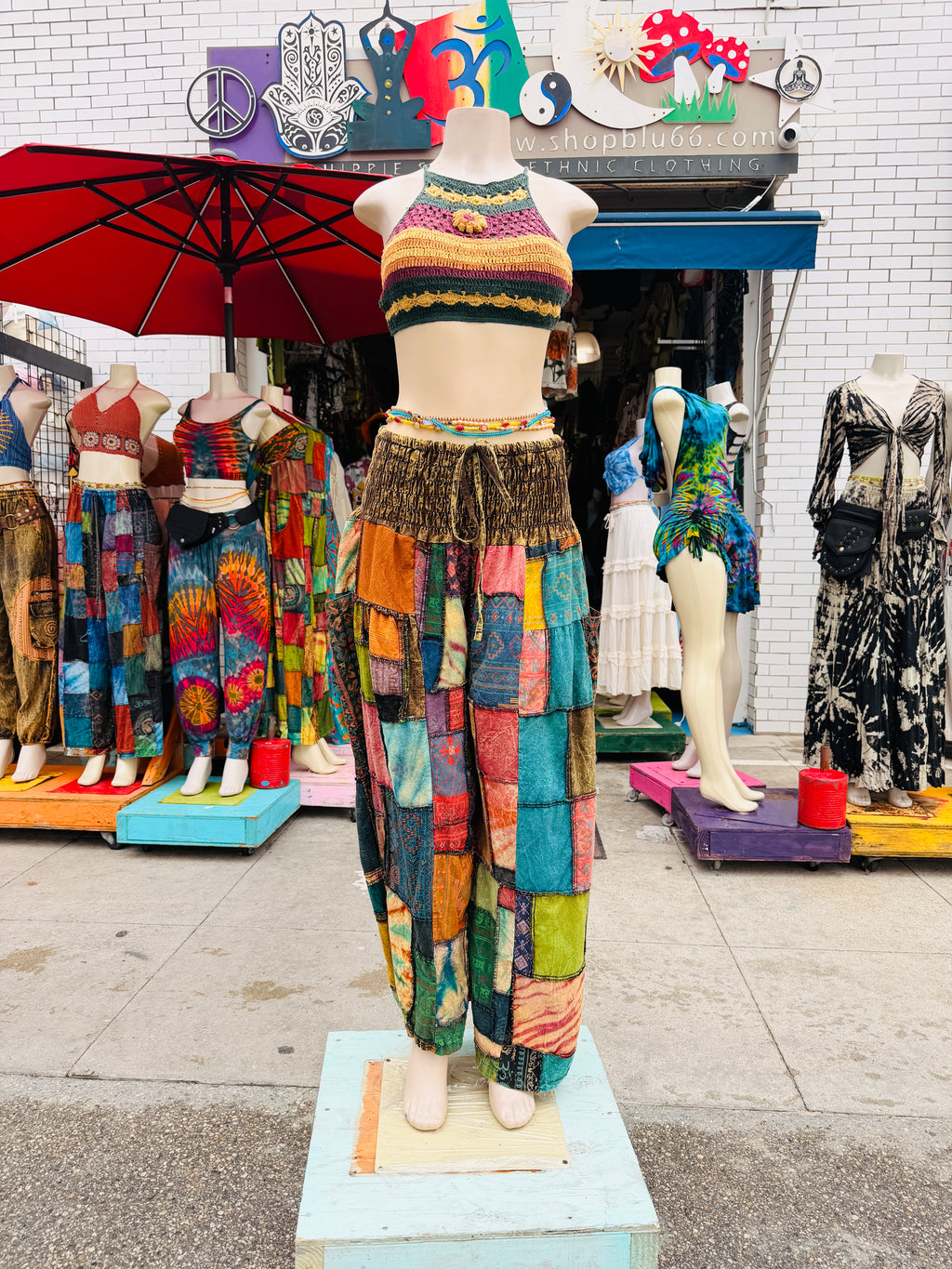 Patchwork boho pants