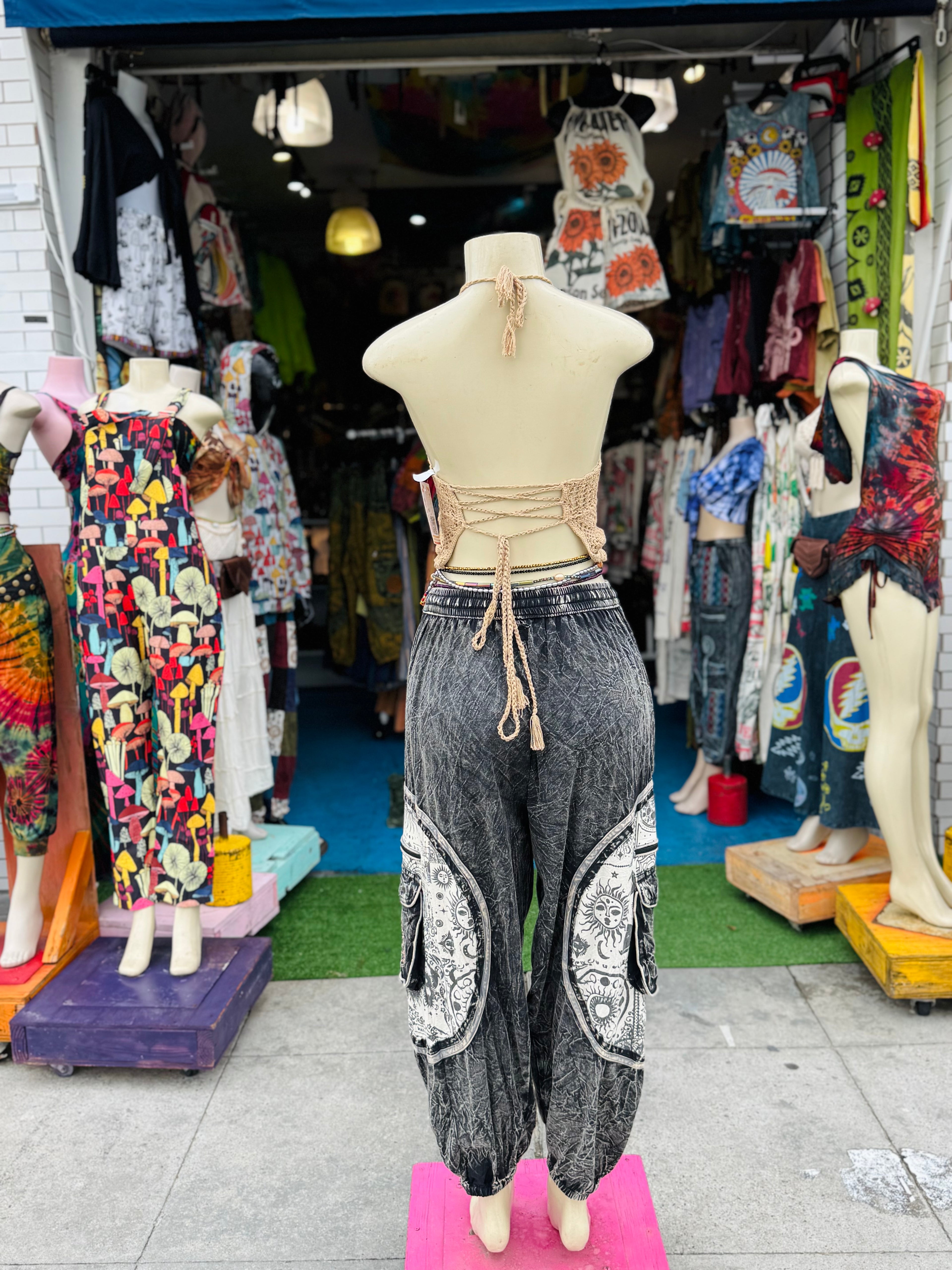 Moon/sun cargo pants