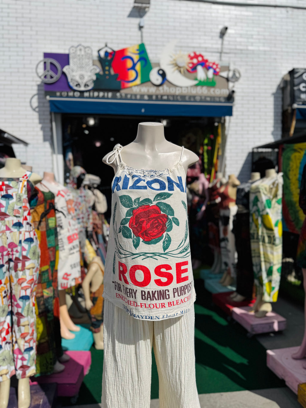 Vintage rose tank top