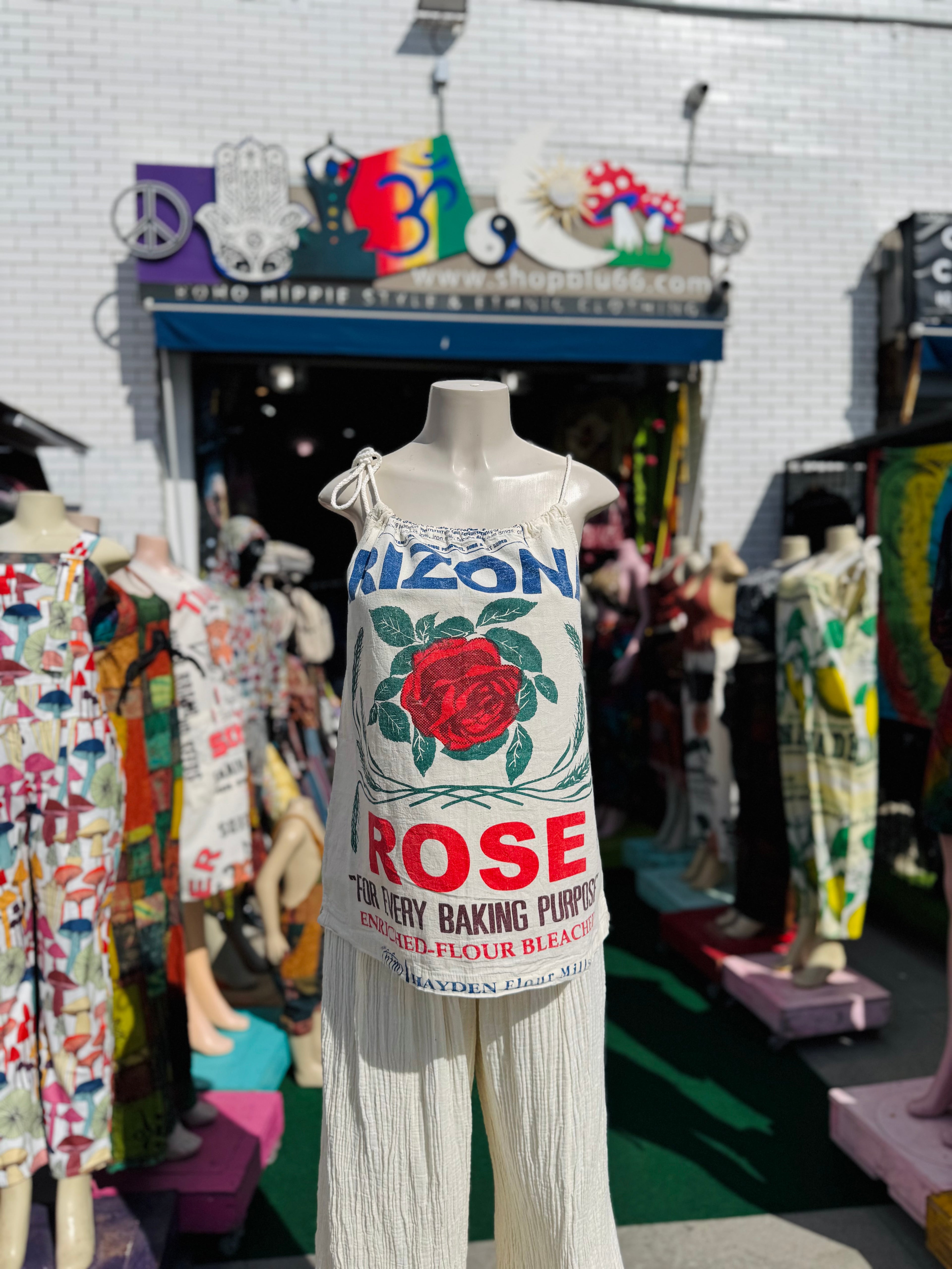 Vintage rose tank top