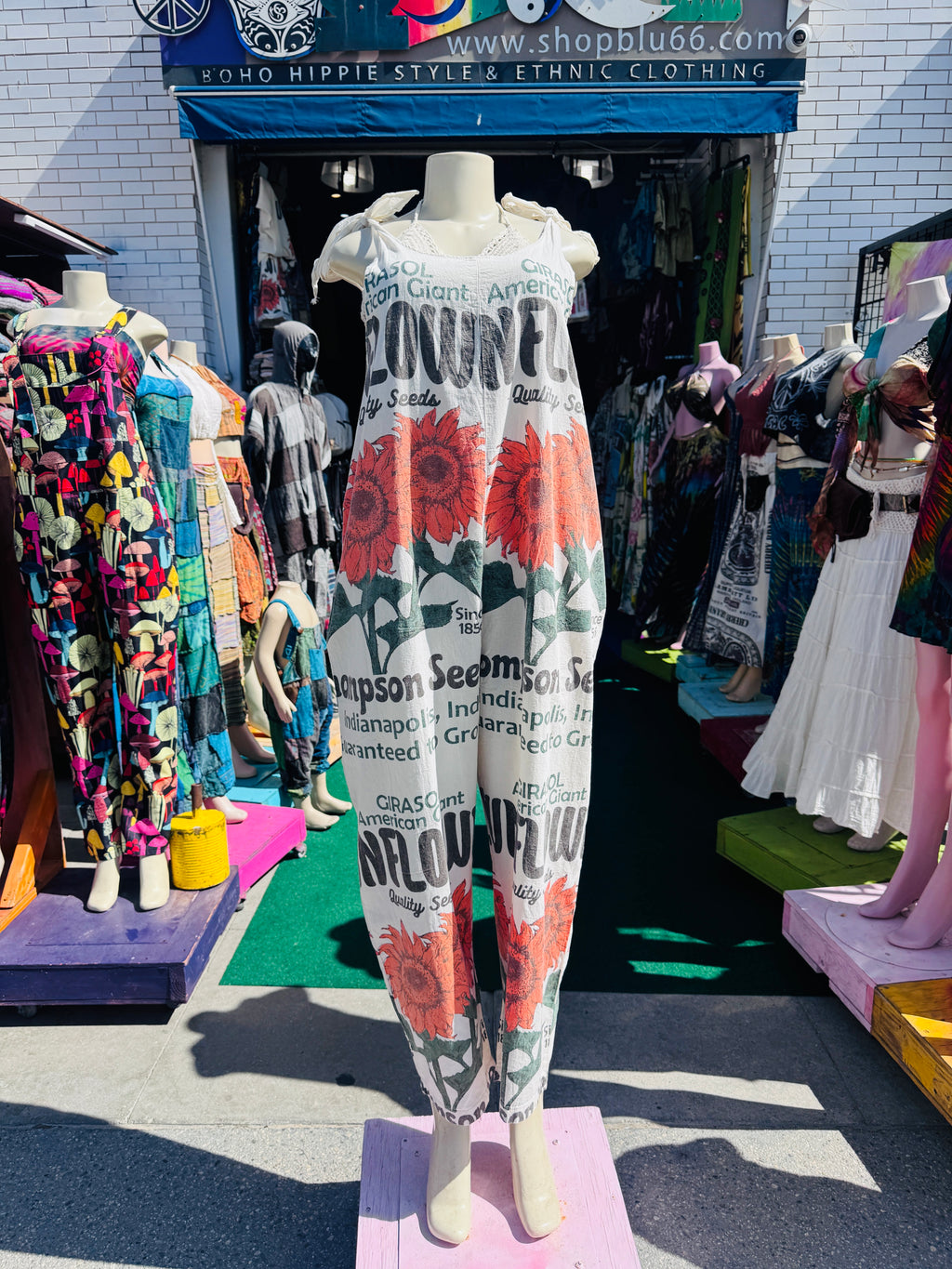 Vintage sunflower overalls