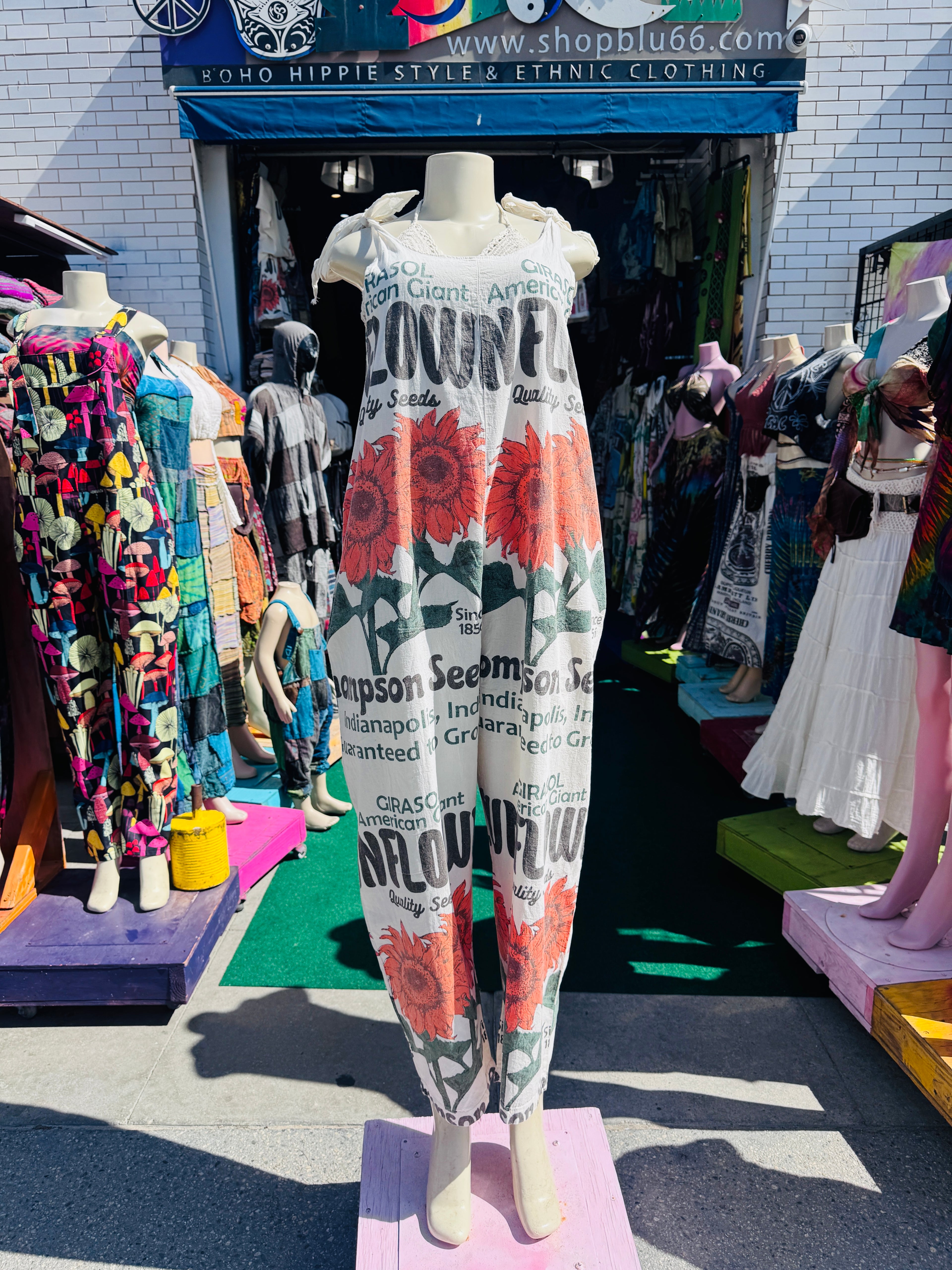 Vintage sunflower overalls