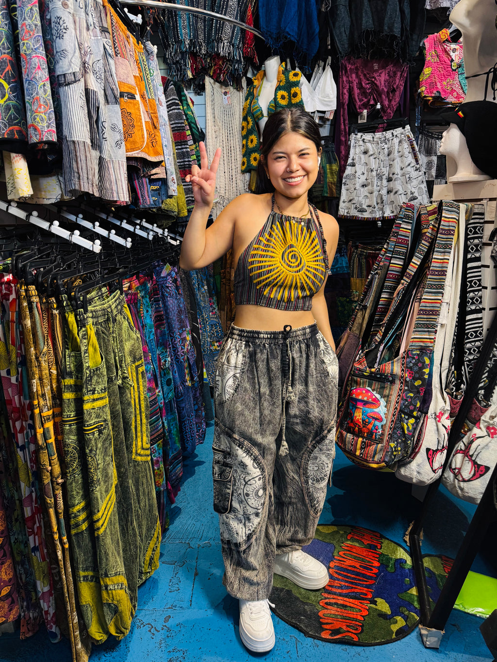 Moon/sun cargo pants