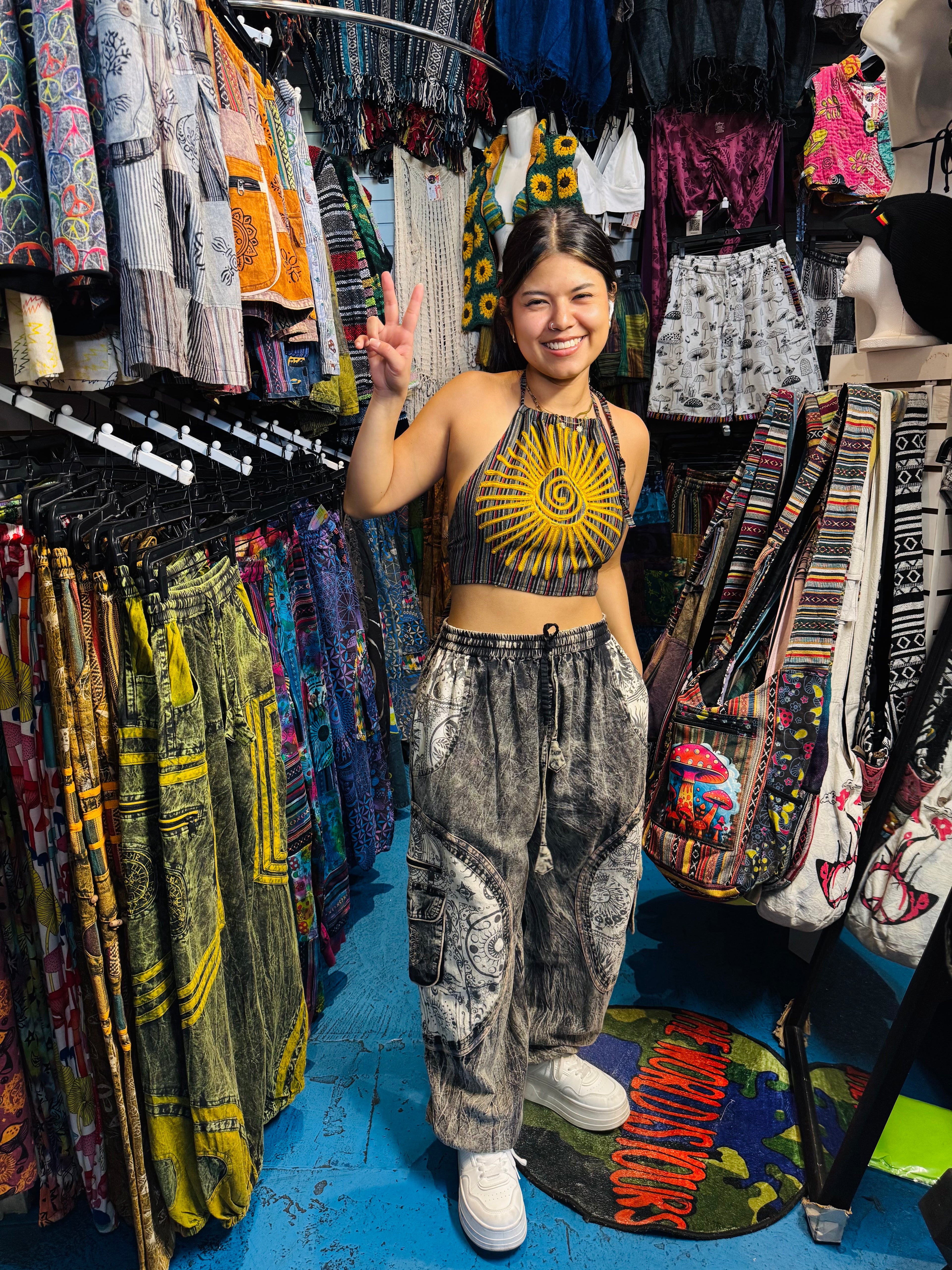 Moon/sun cargo pants