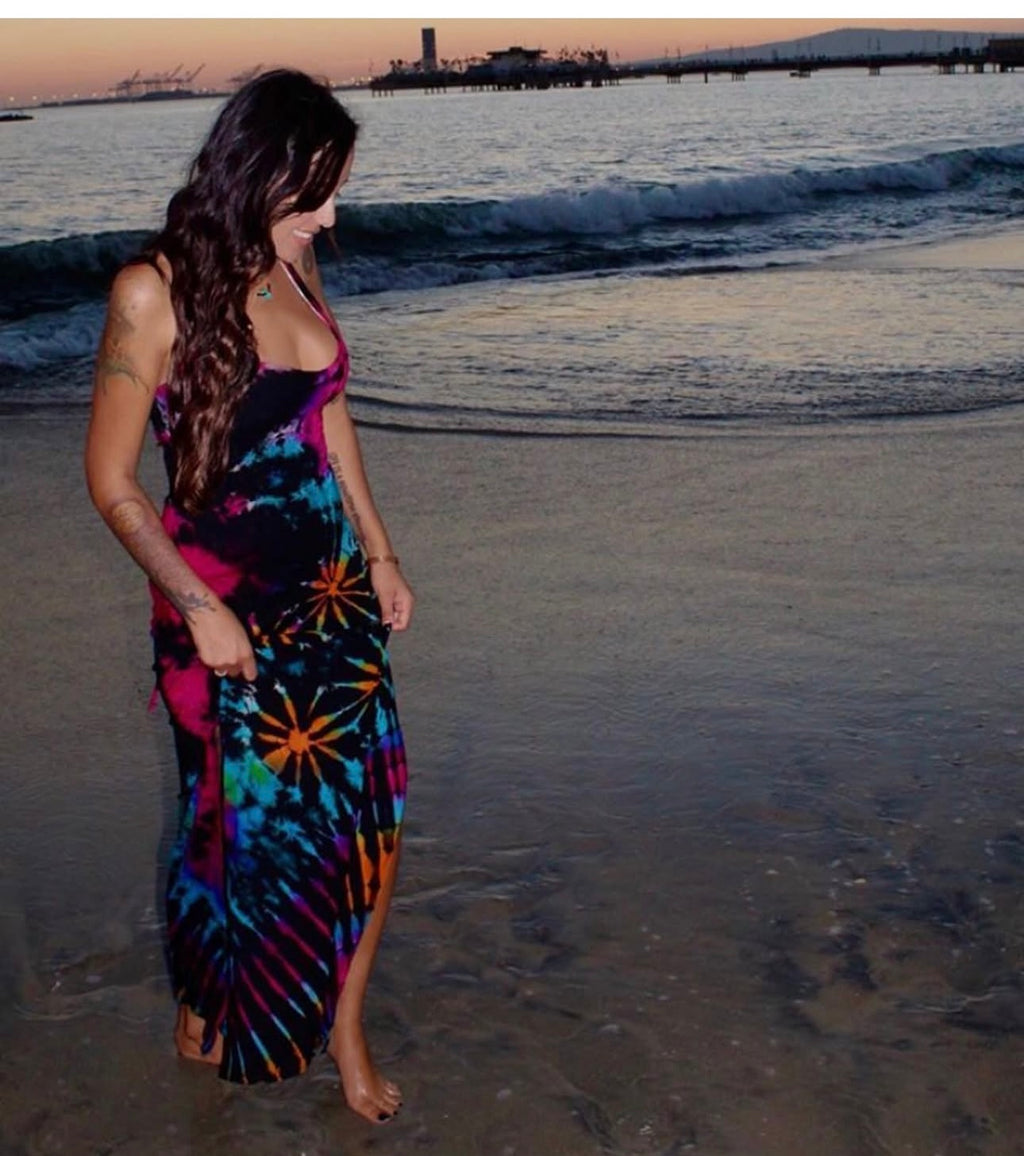 Hot Girl Maxi Dress (Black/rainbow)