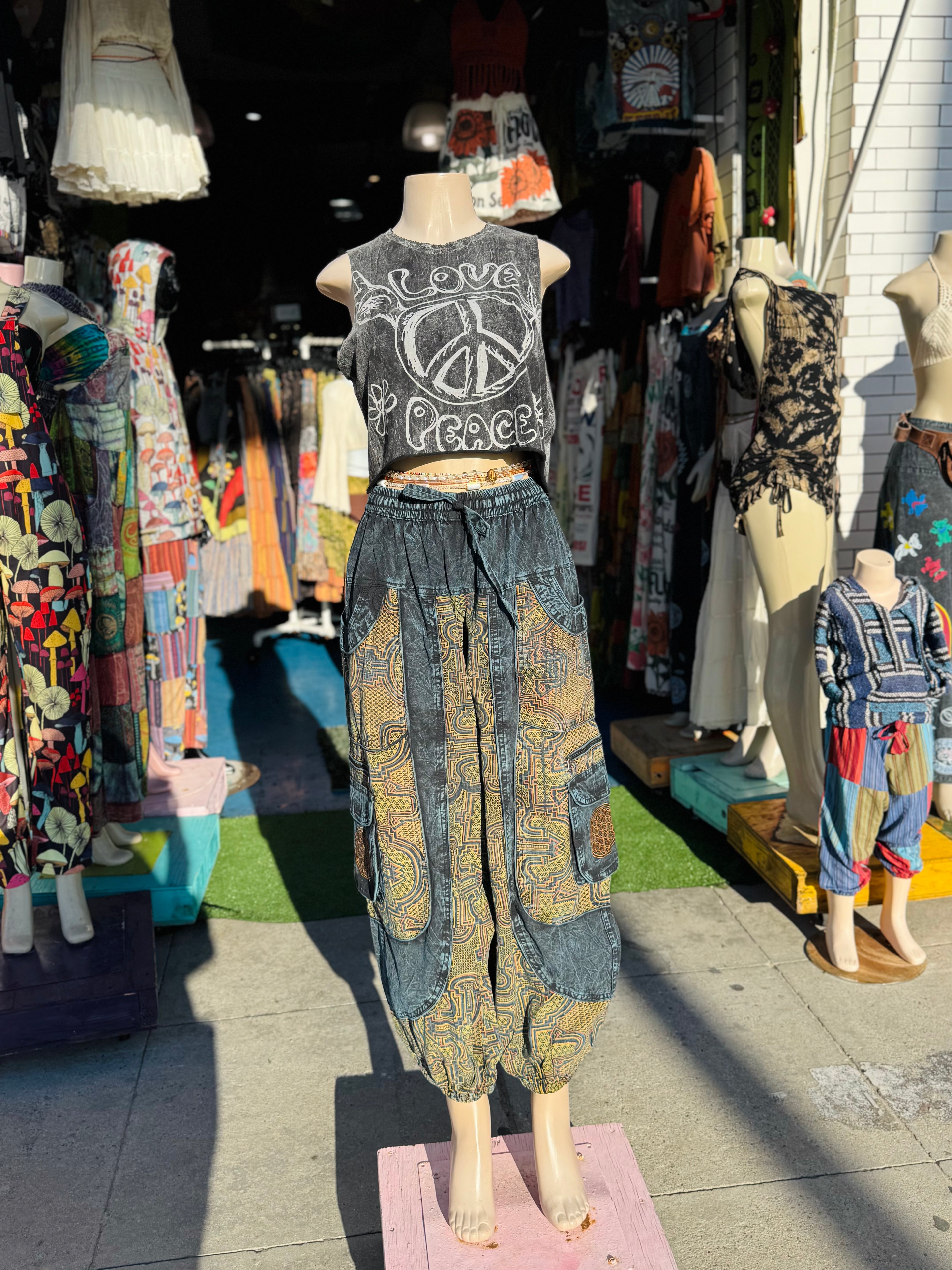 Spiral cargo pants (blue)