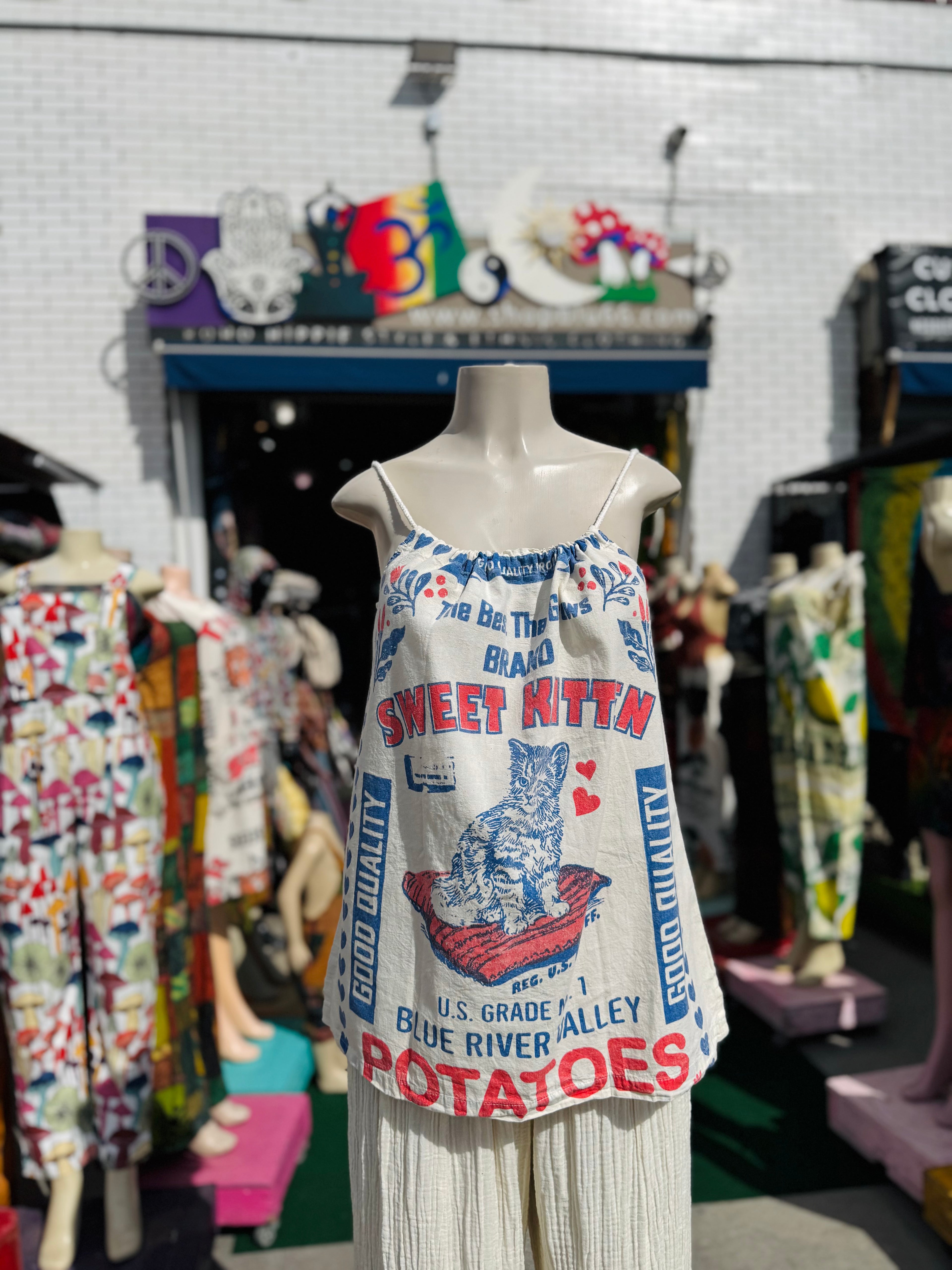 Vintage kitten tank top