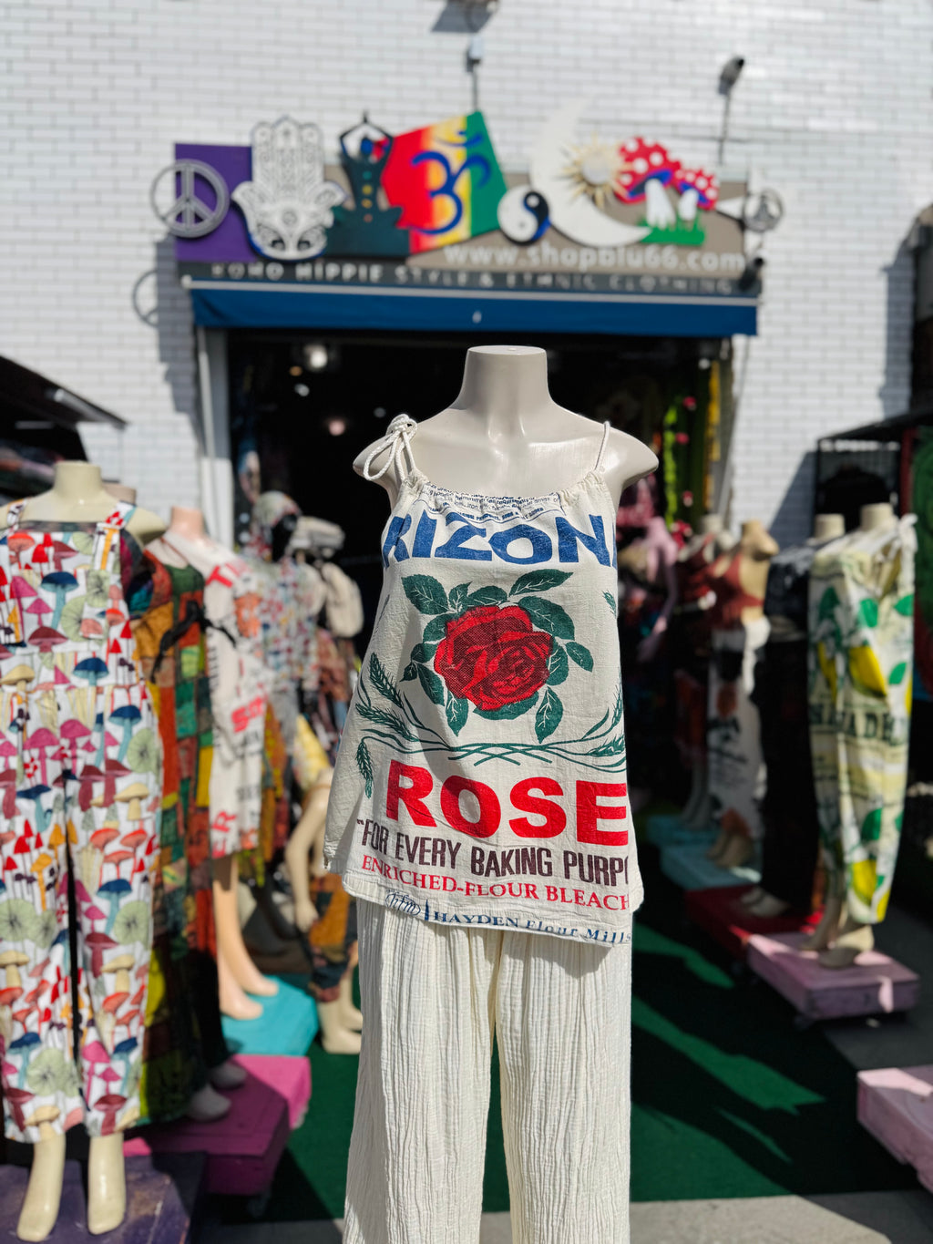 Vintage rose tank top