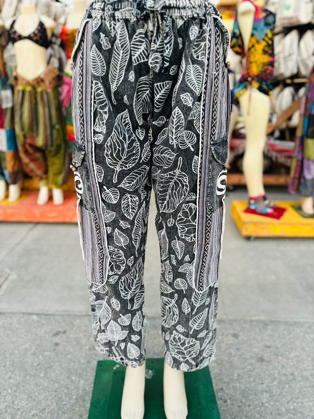 Boho leaf pants (blk/white )