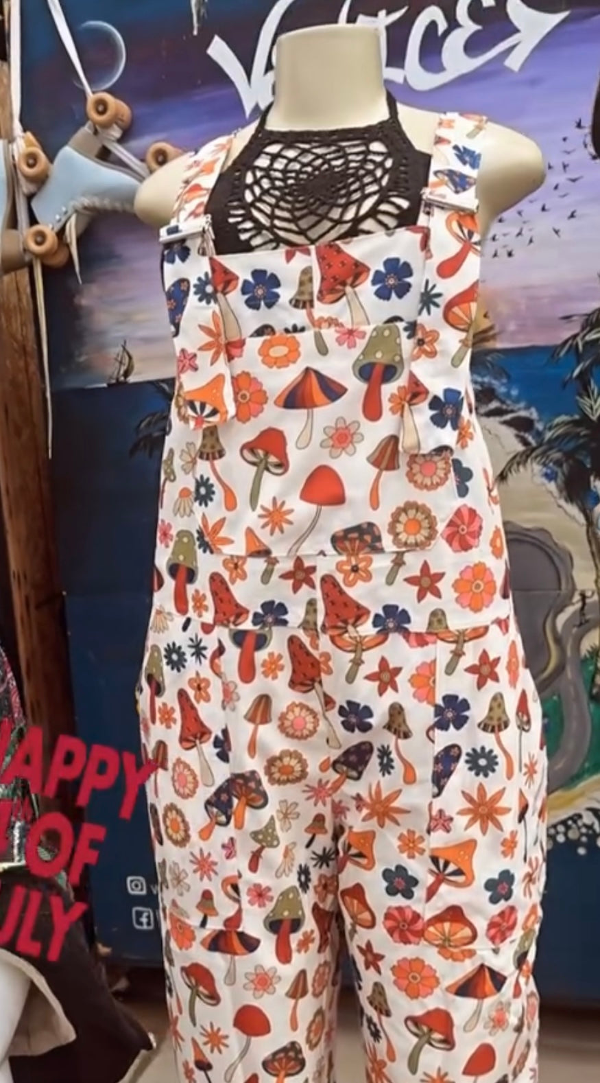 Funky mushroom overall
