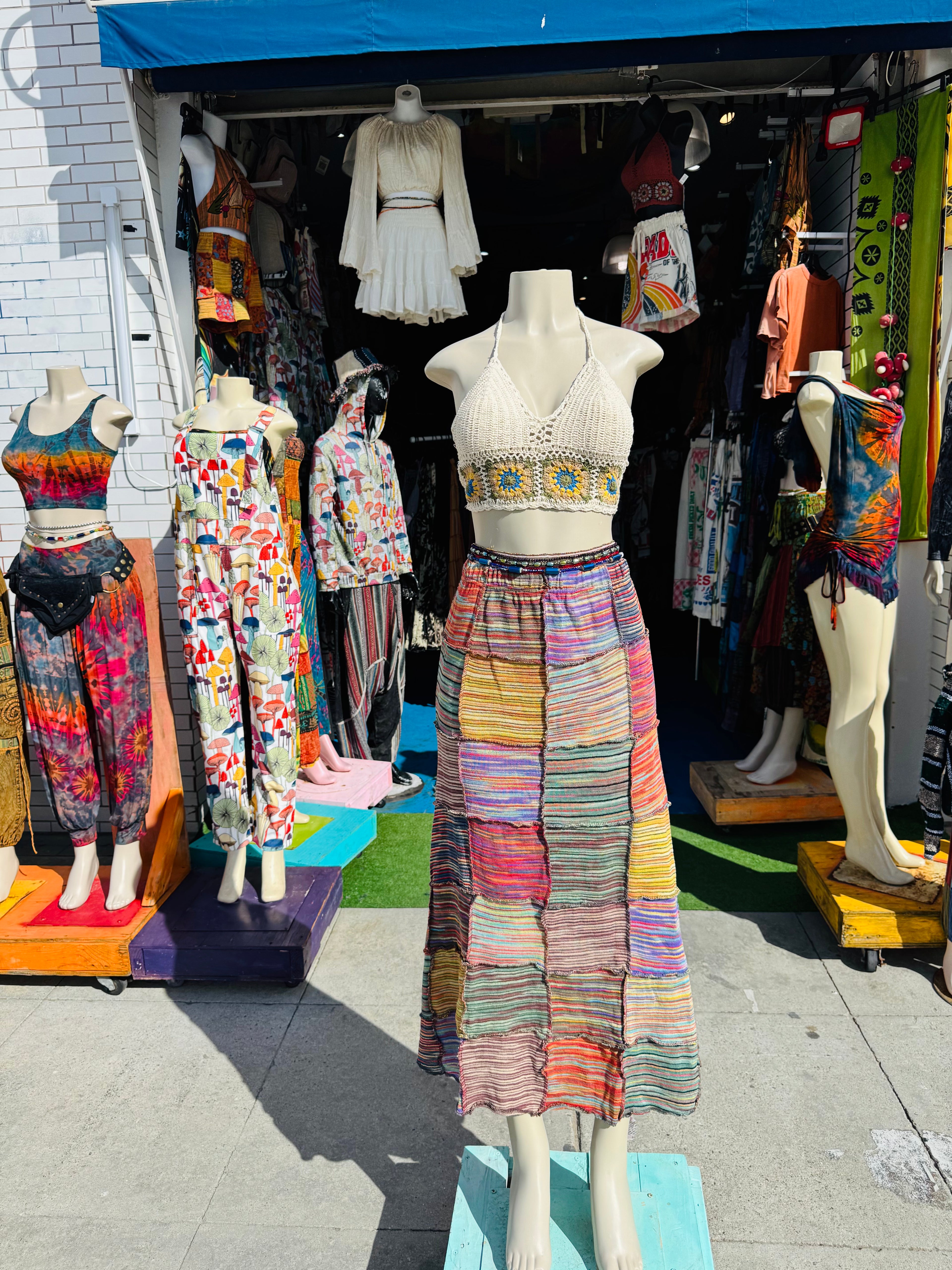 Wonderloom patchwork maxi skirt