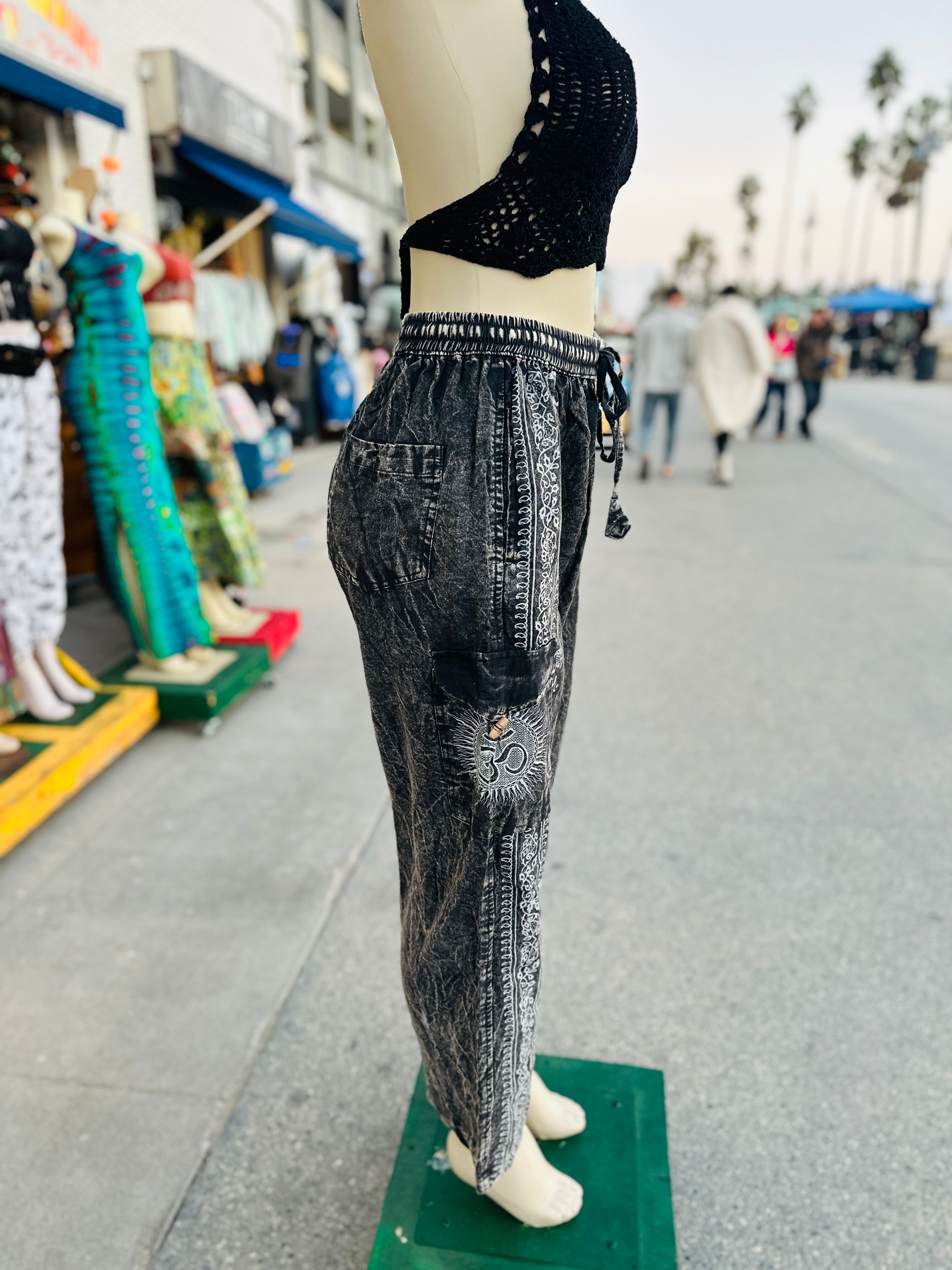 Boho ohm pants (blk/white )