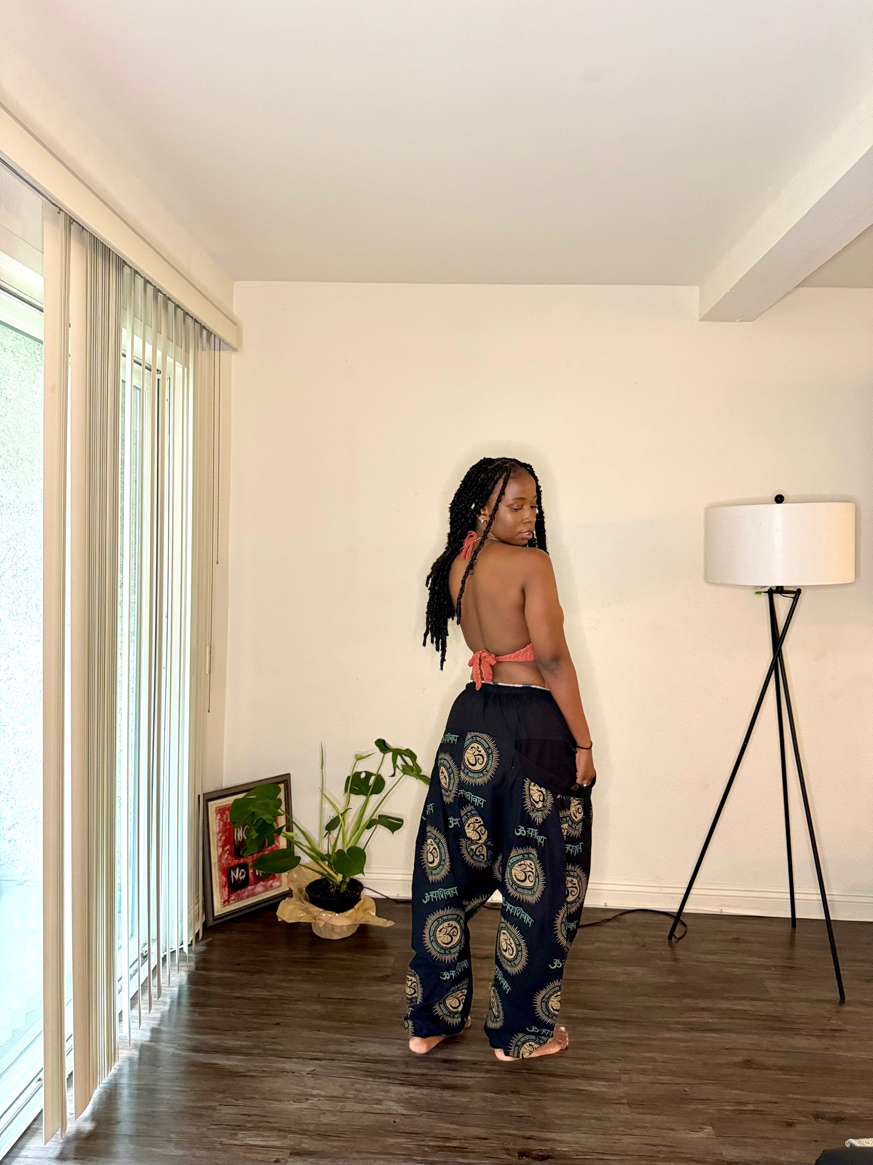 Crochet bae Fringe & Ohm harem pants