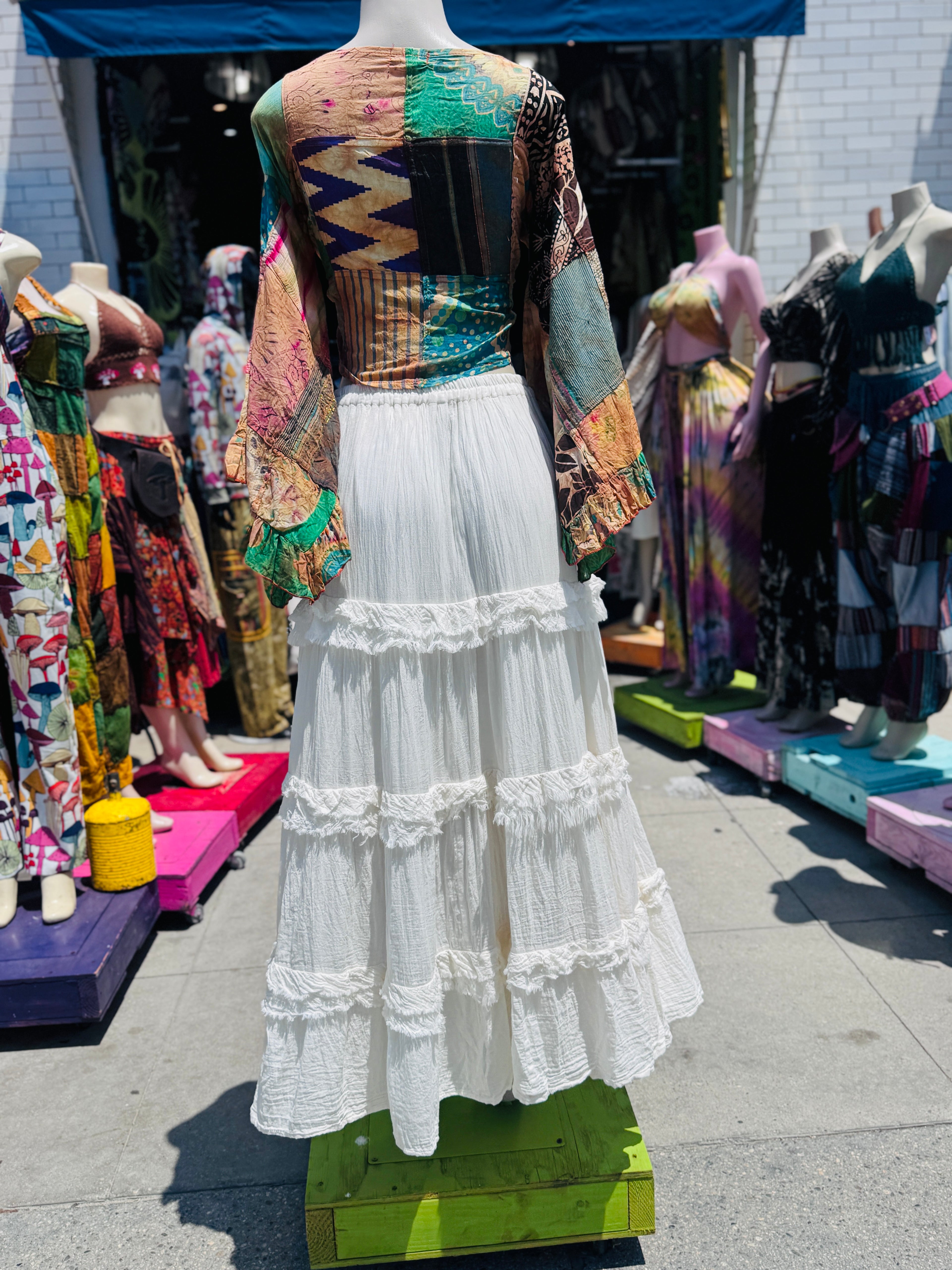 White boho skirt
