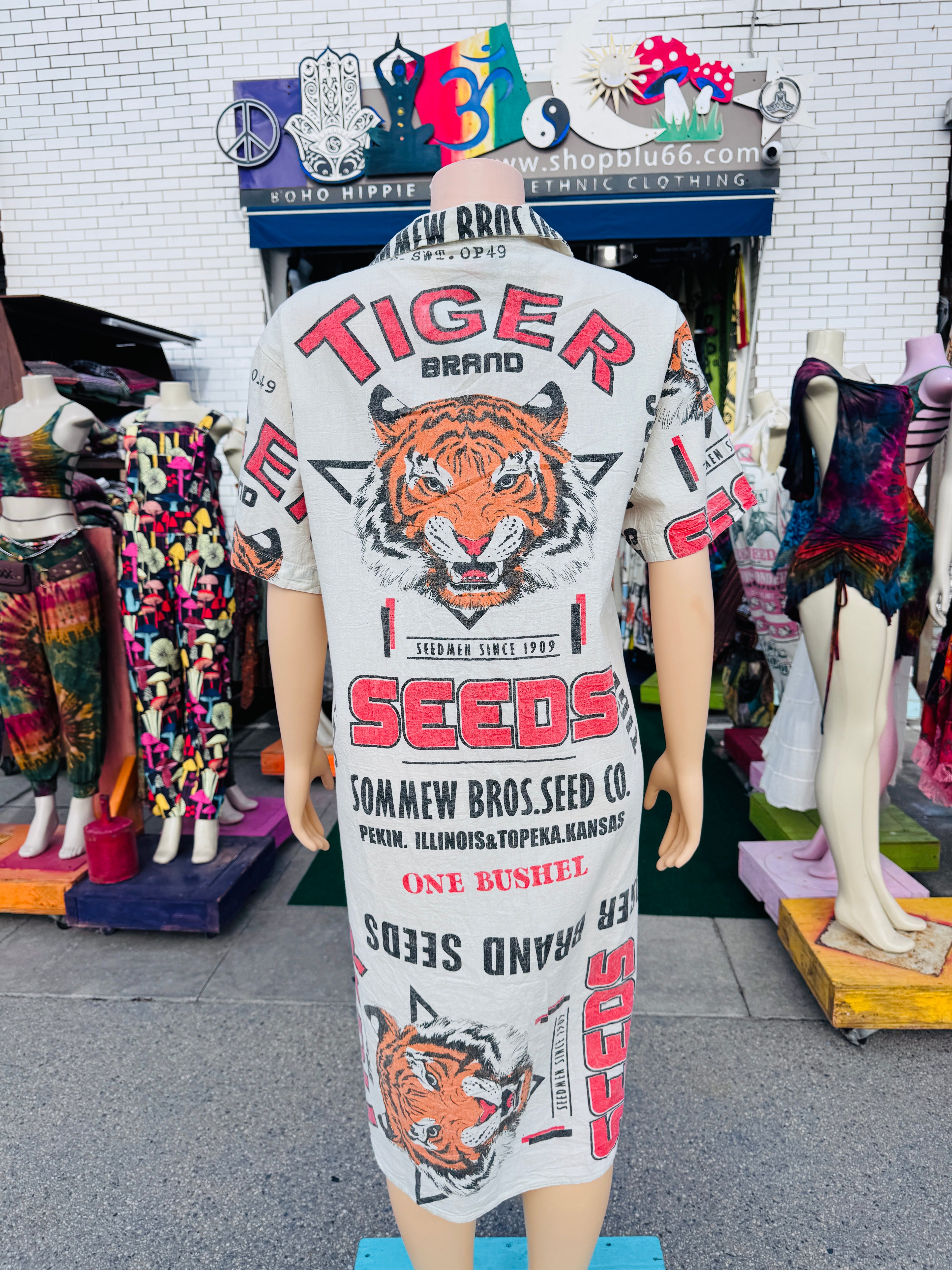 Vintage tiger tunic dress