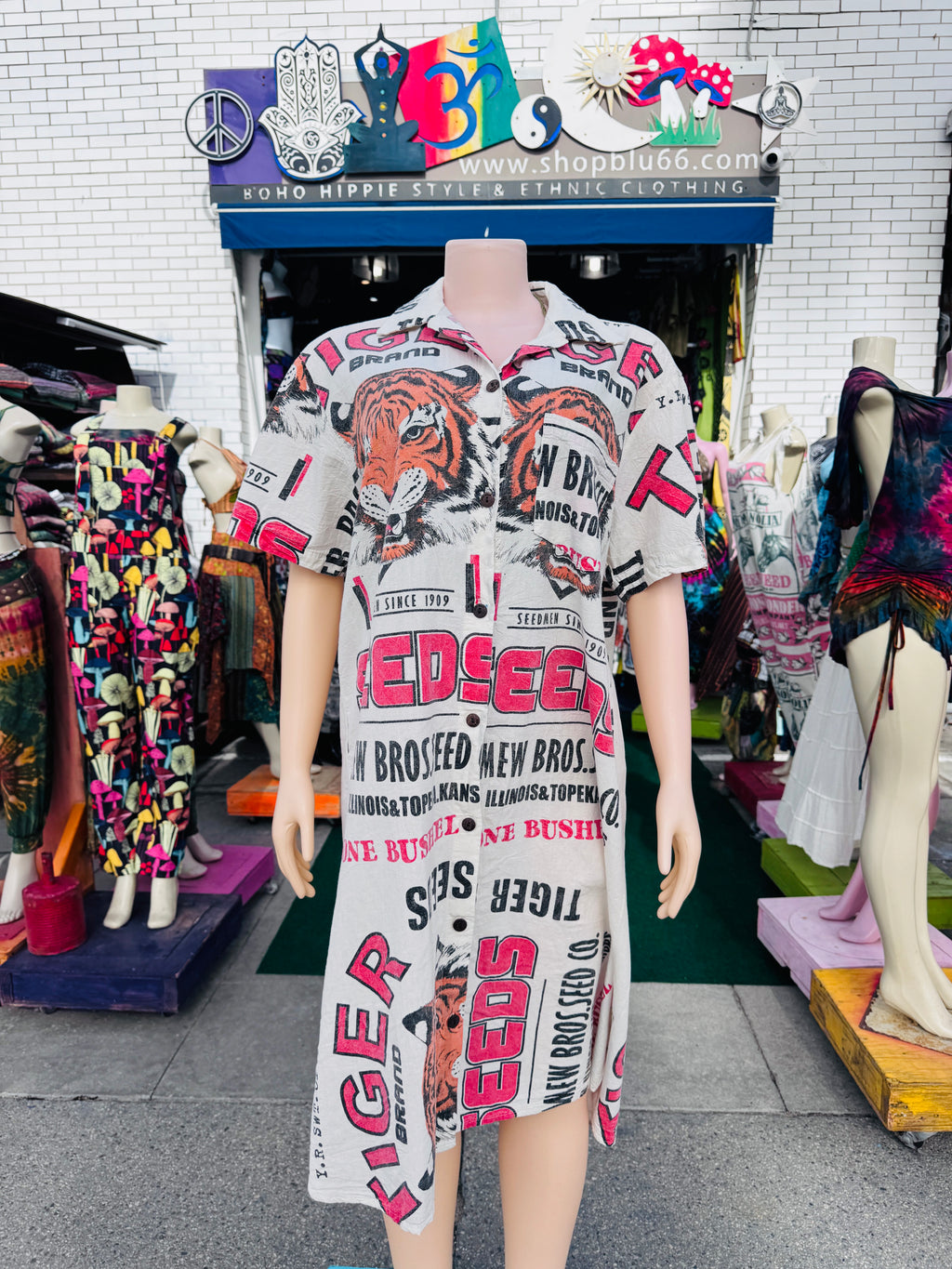 Vintage tiger tunic dress