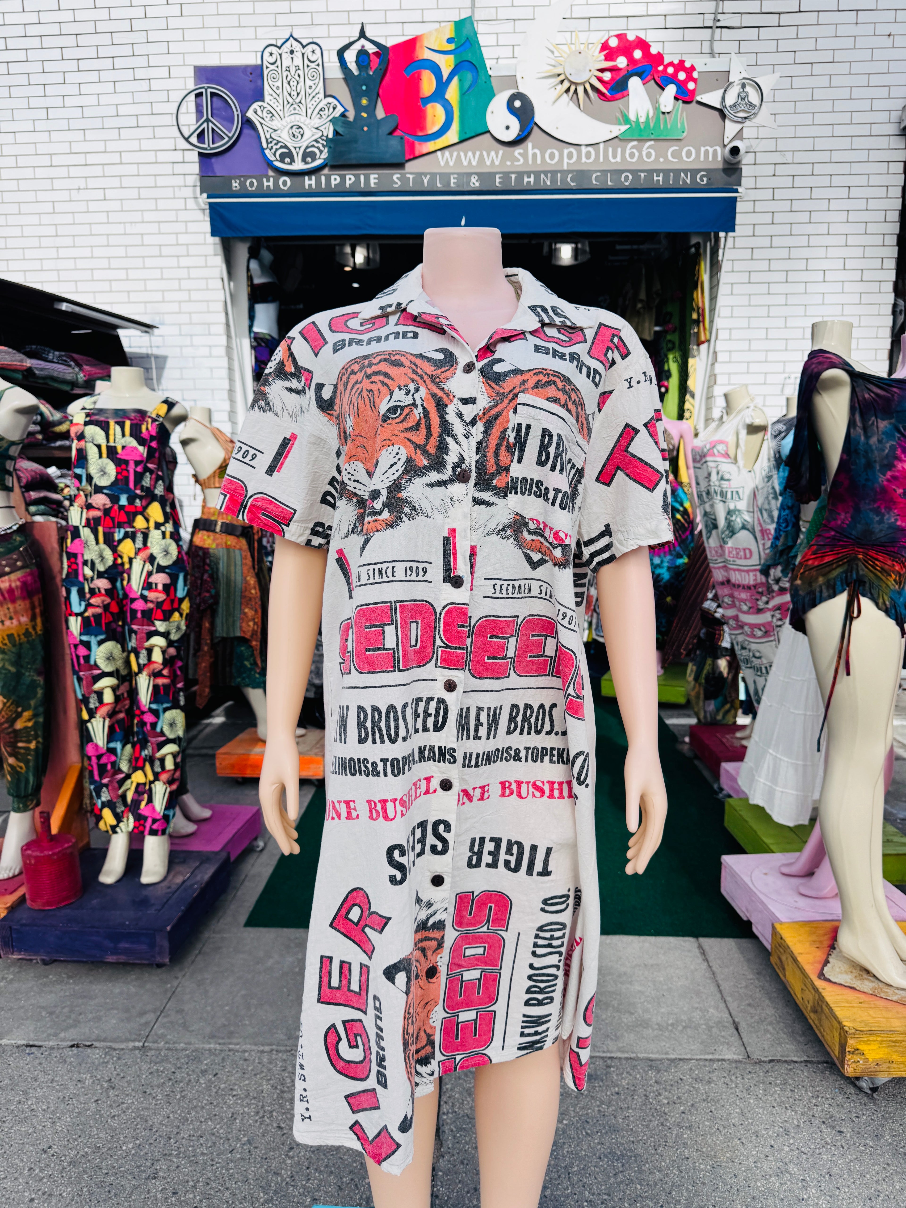 Vintage tiger tunic dress