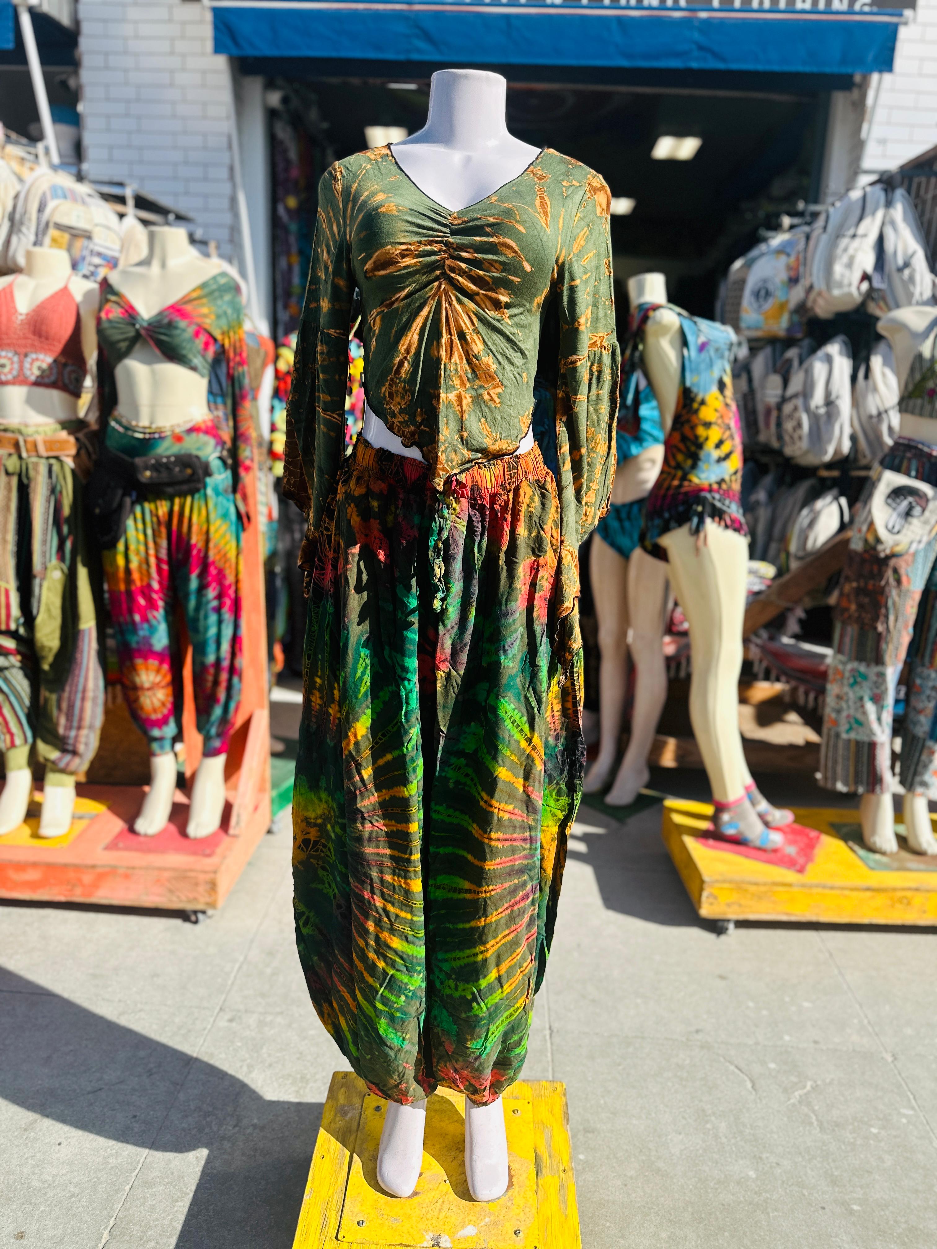 Leia flare top & Wild weekend pants set & fanny pack (various colors)