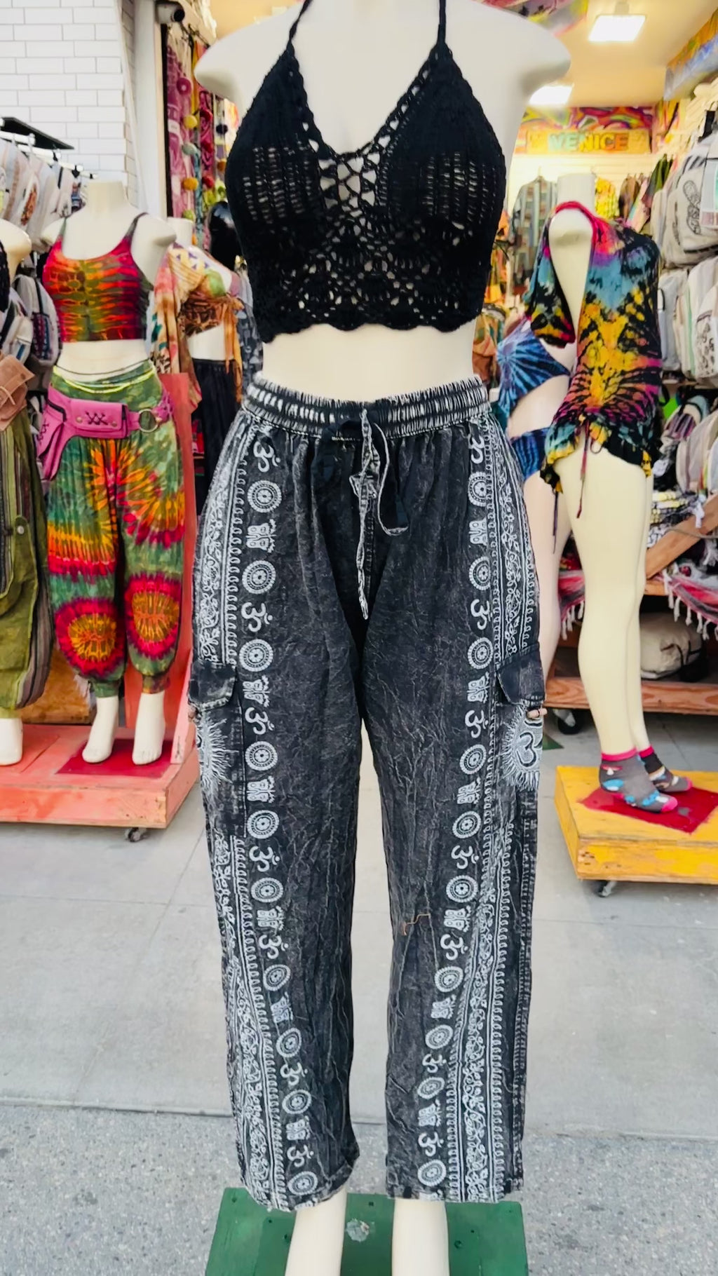 Boho ohm pants (blk/white )