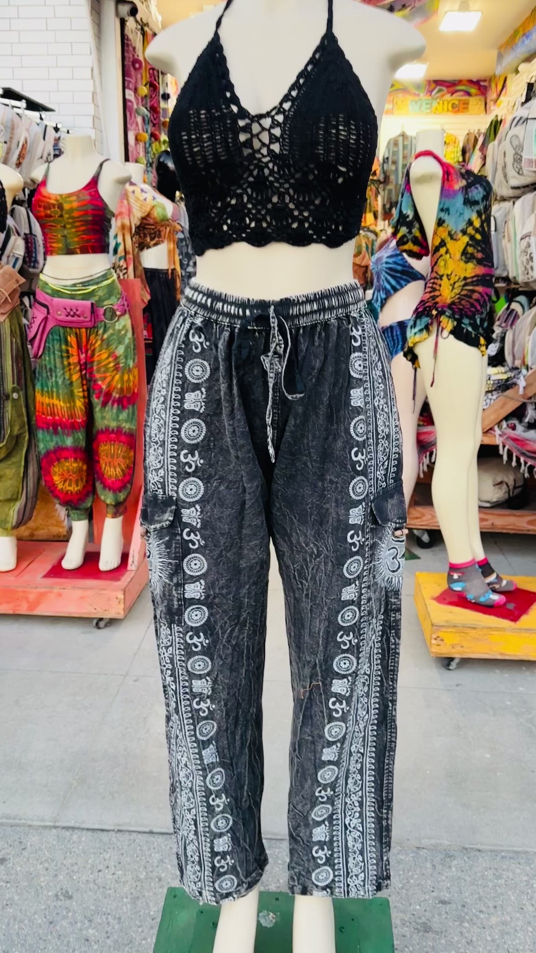 Boho ohm pants (blk/white )