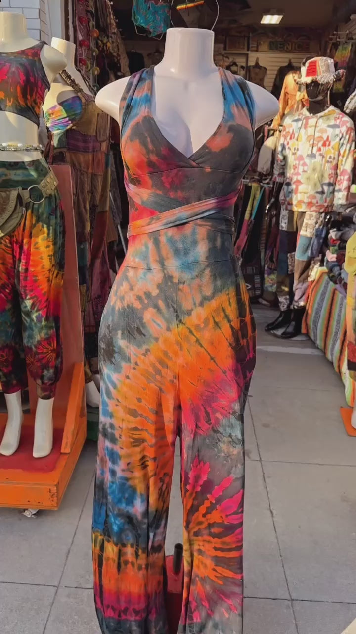 Savanah Tie-dye wrap around Romper