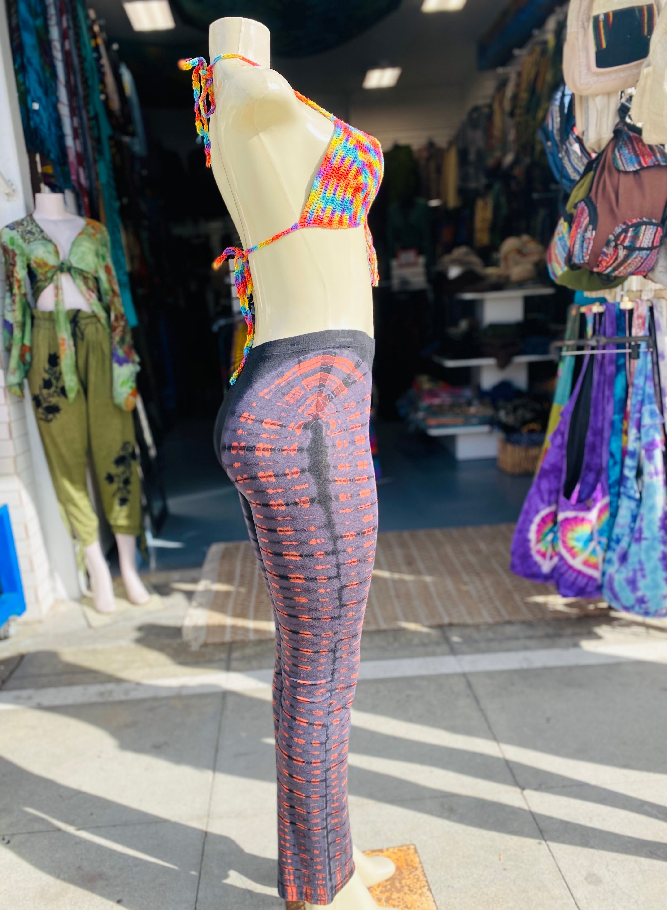 Bell bottom leggings ( black / brown )
