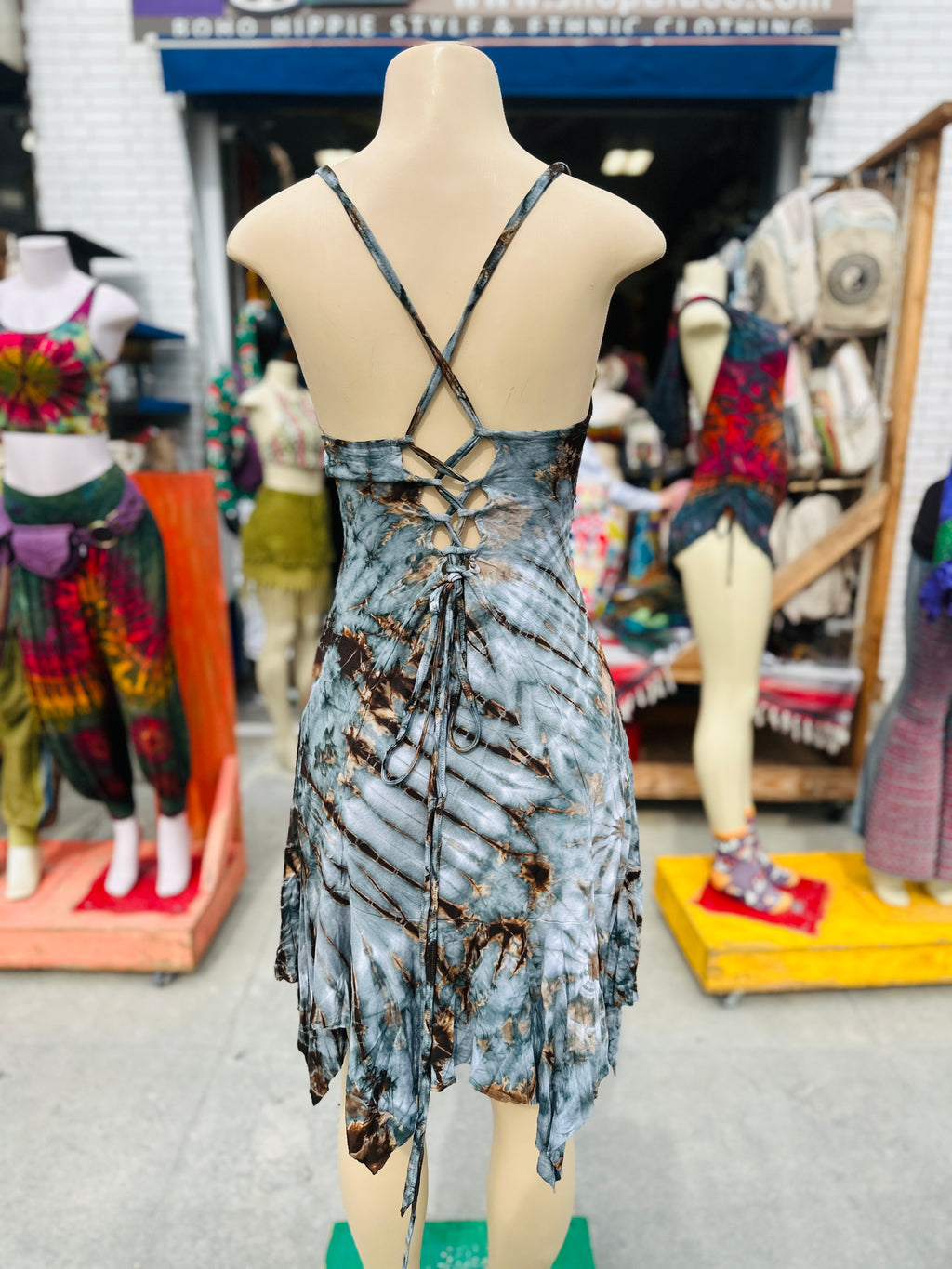 Summer in Venice dress (indigo brown )