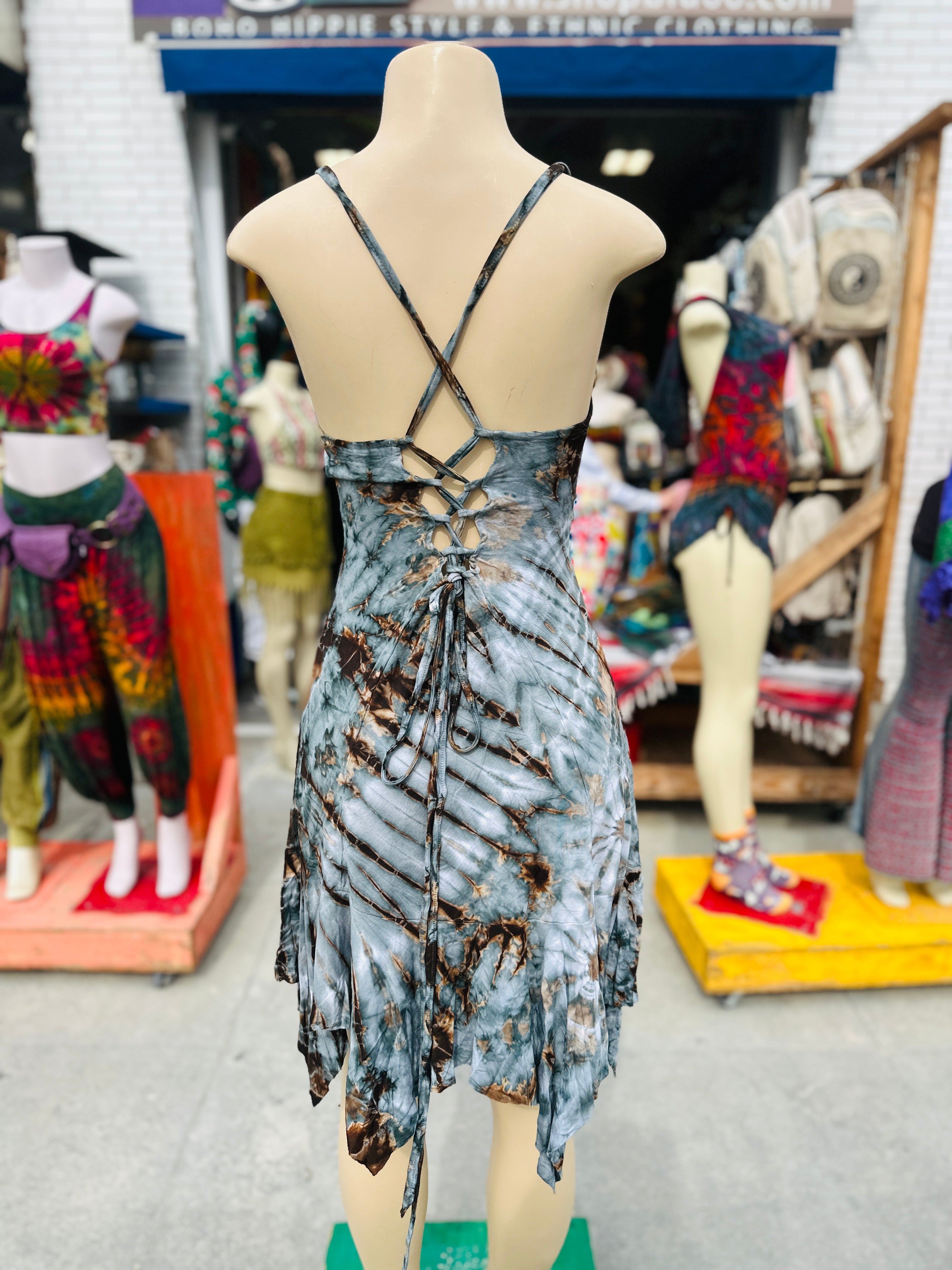 Summer in Venice dress (indigo brown )