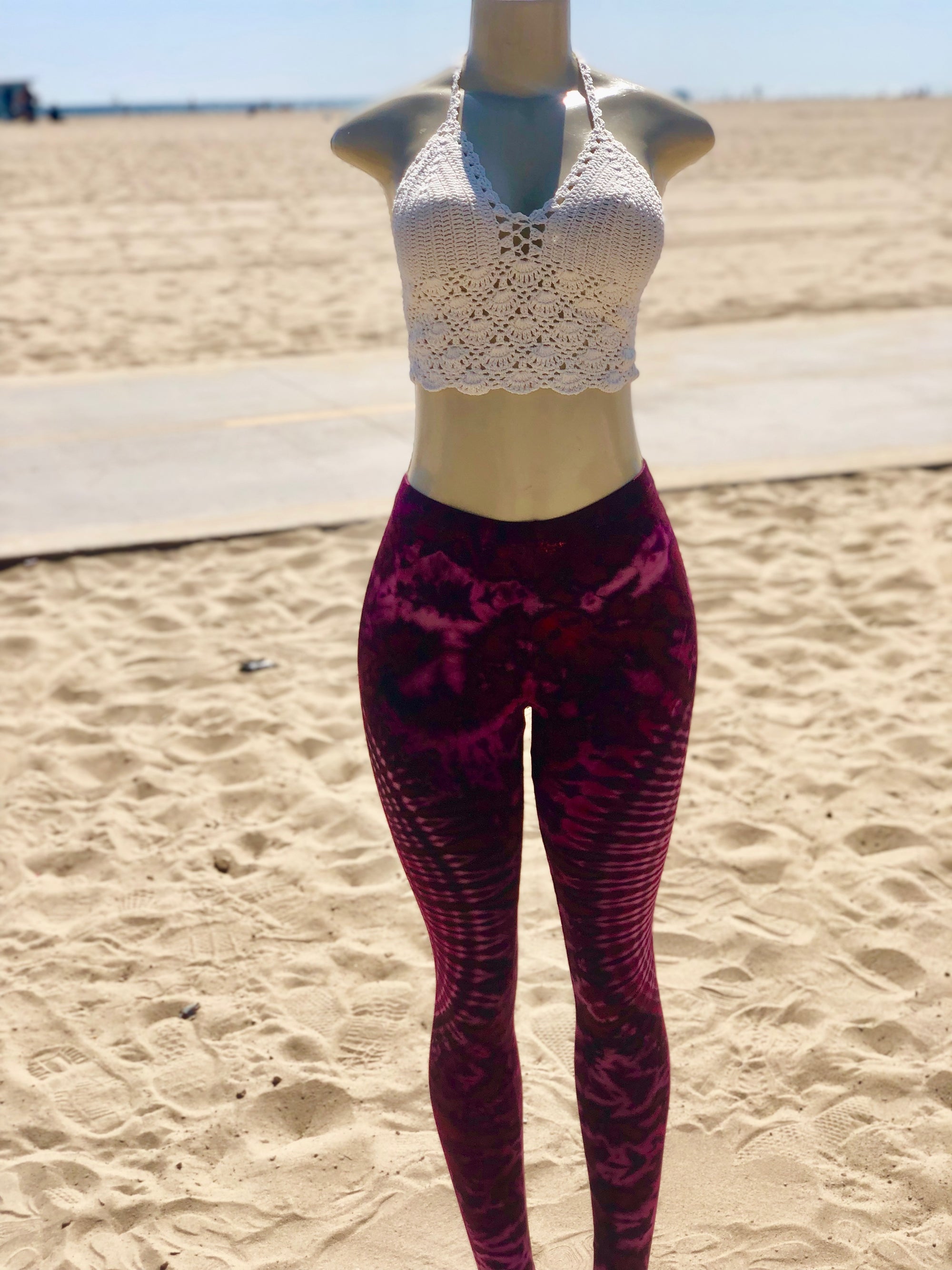 Color Fushion Leggings  (Fuchsia)