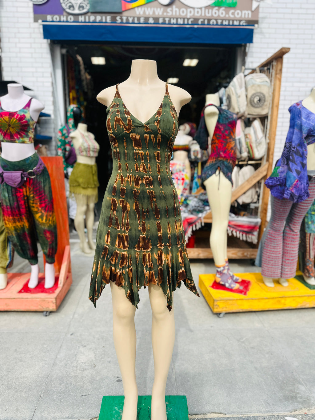 Summer in Venice dress ( green indigo)