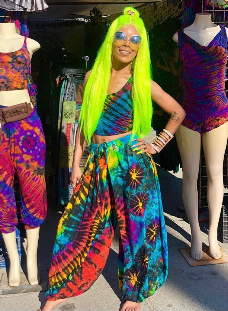 Wild weekend pant  ( black and rainbow)