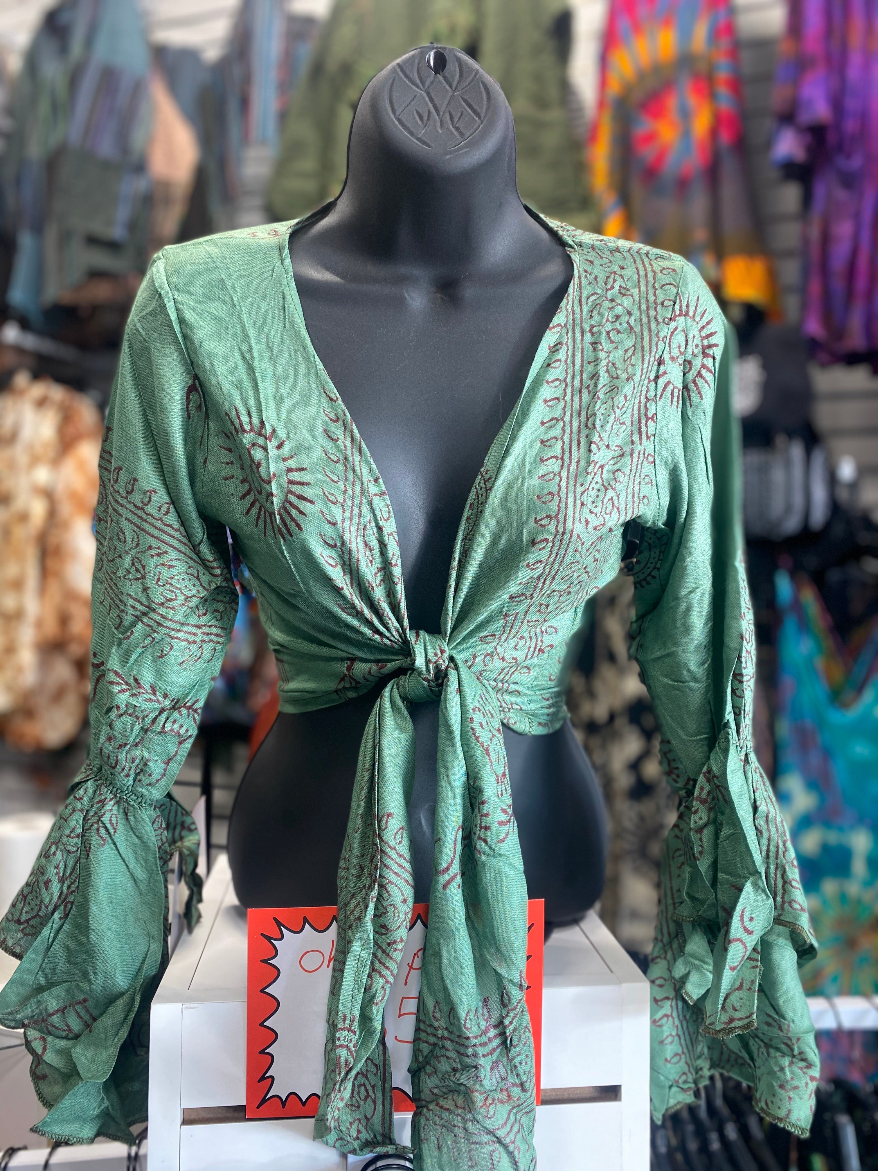 Ohm sleeve top (green )