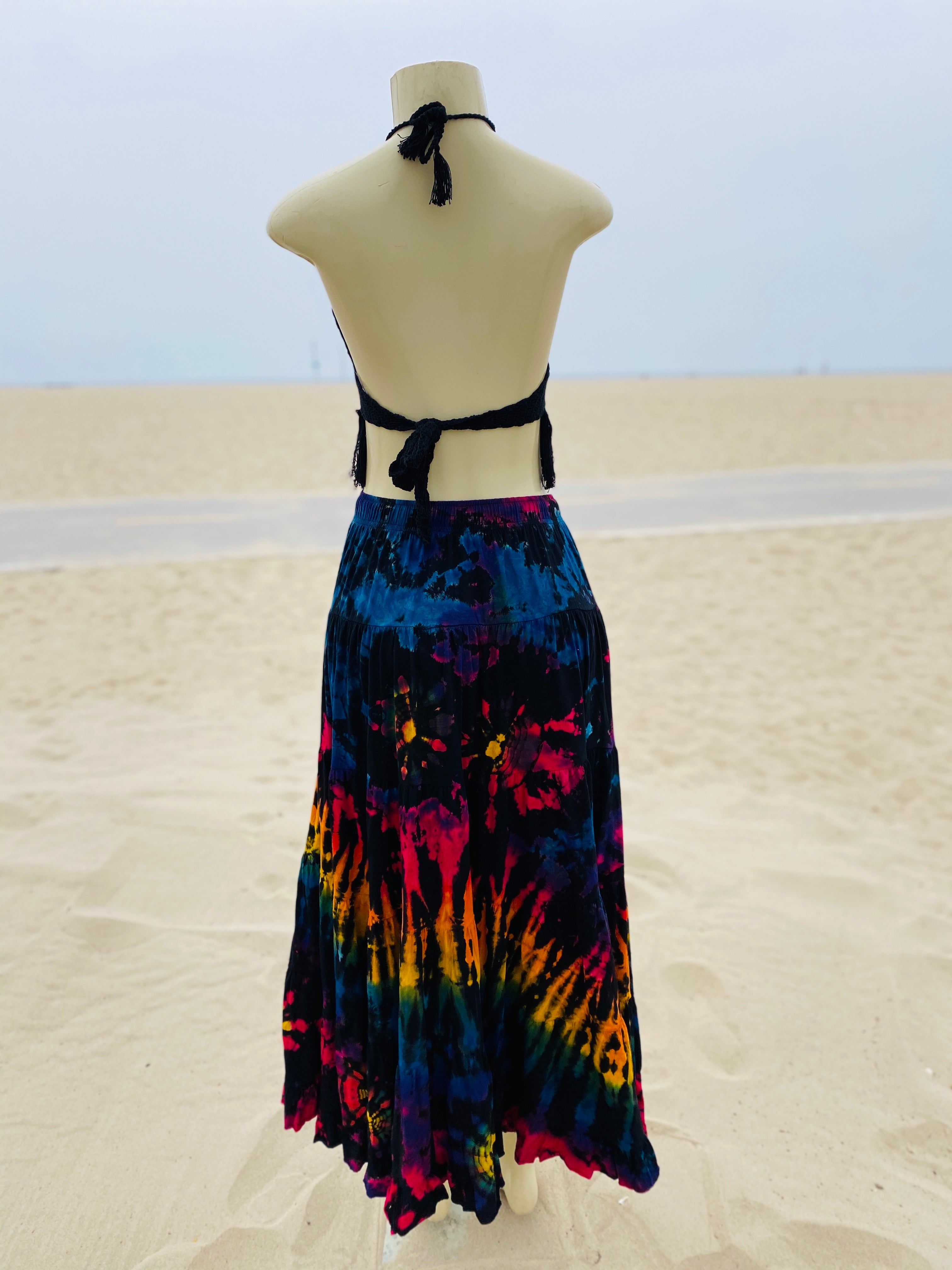 Cha cha skirt (Black/Rainbow)
