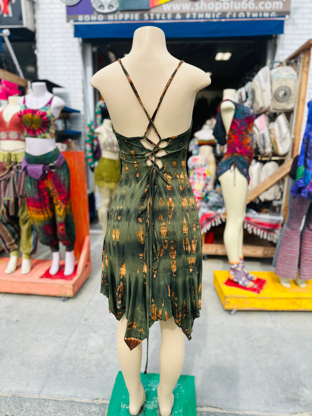 Summer in Venice dress ( green indigo)