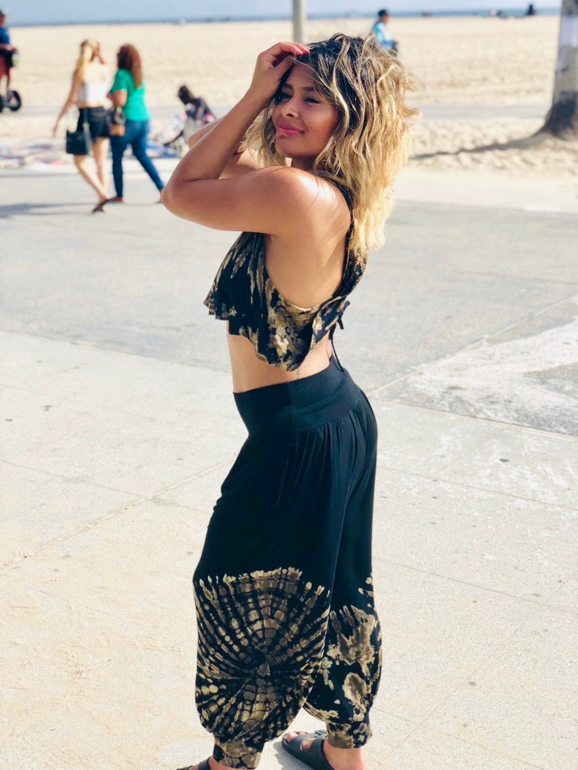 Summer crop top (black/white )