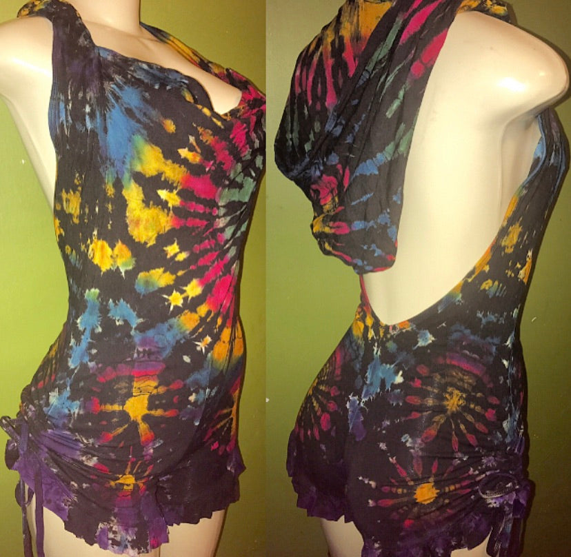 Rocking Romper (Black/rainbow)