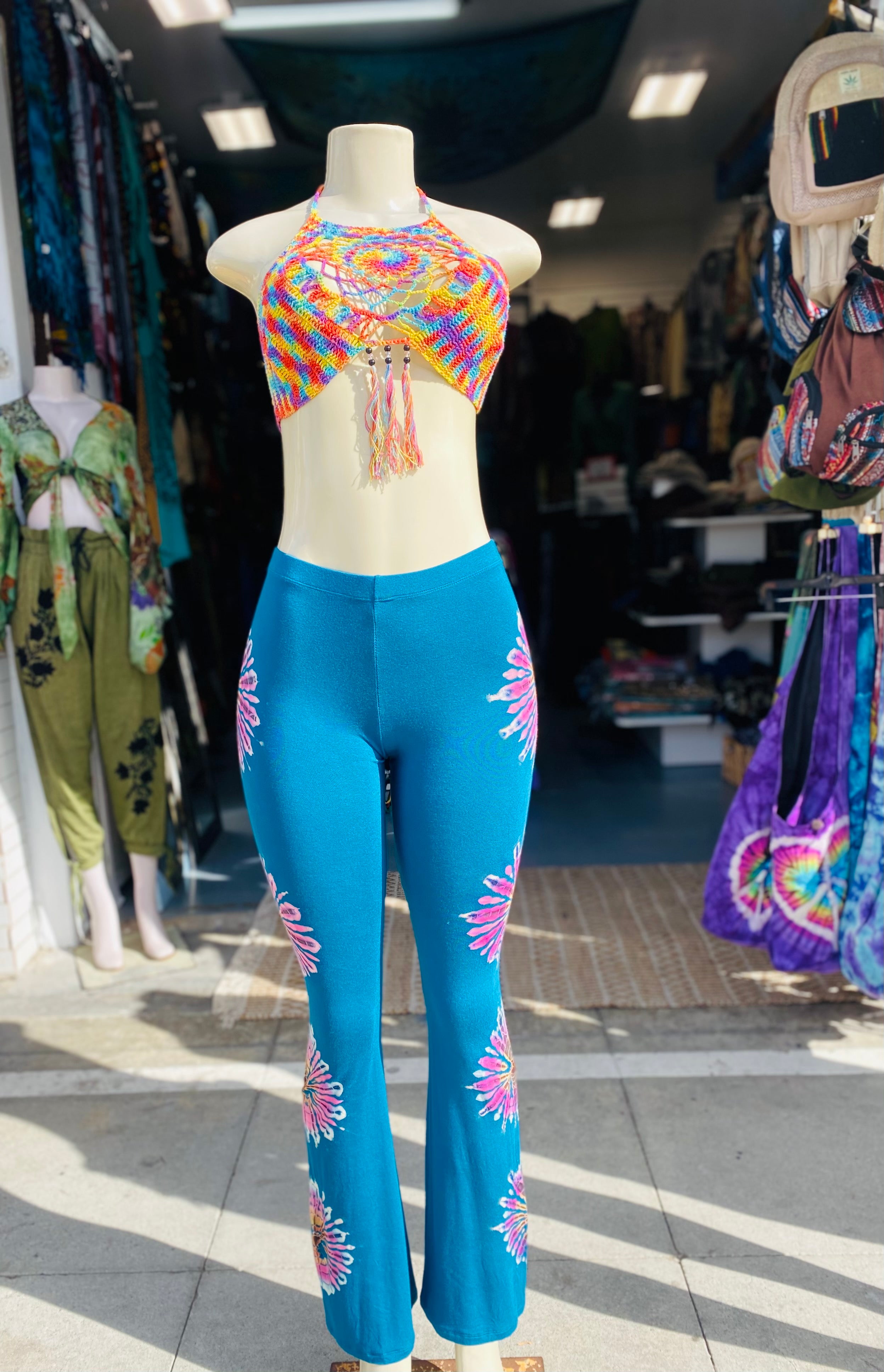 Bell bottom leggings ( turquoise)