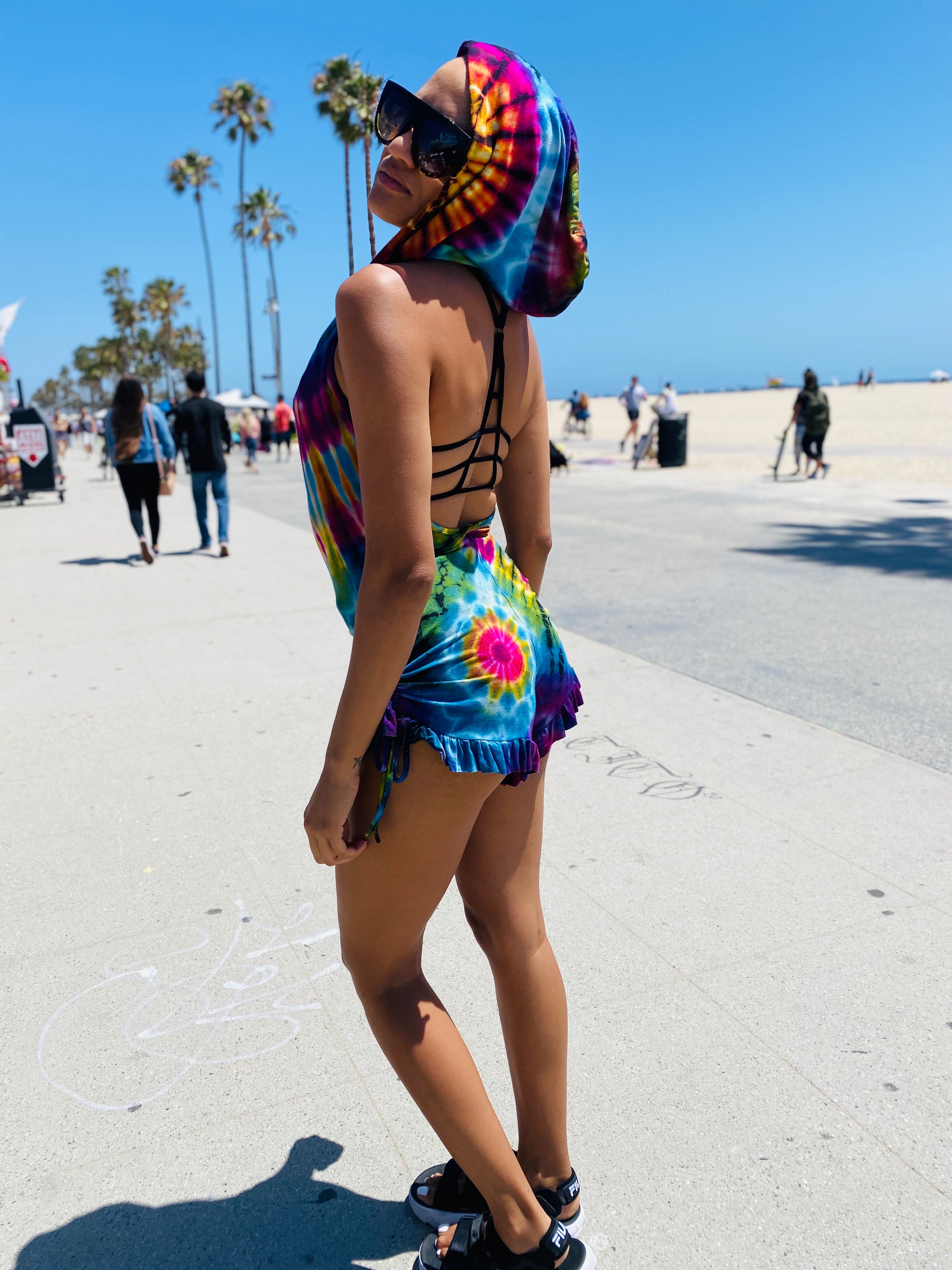 Rocking romper ( white/rainbow )